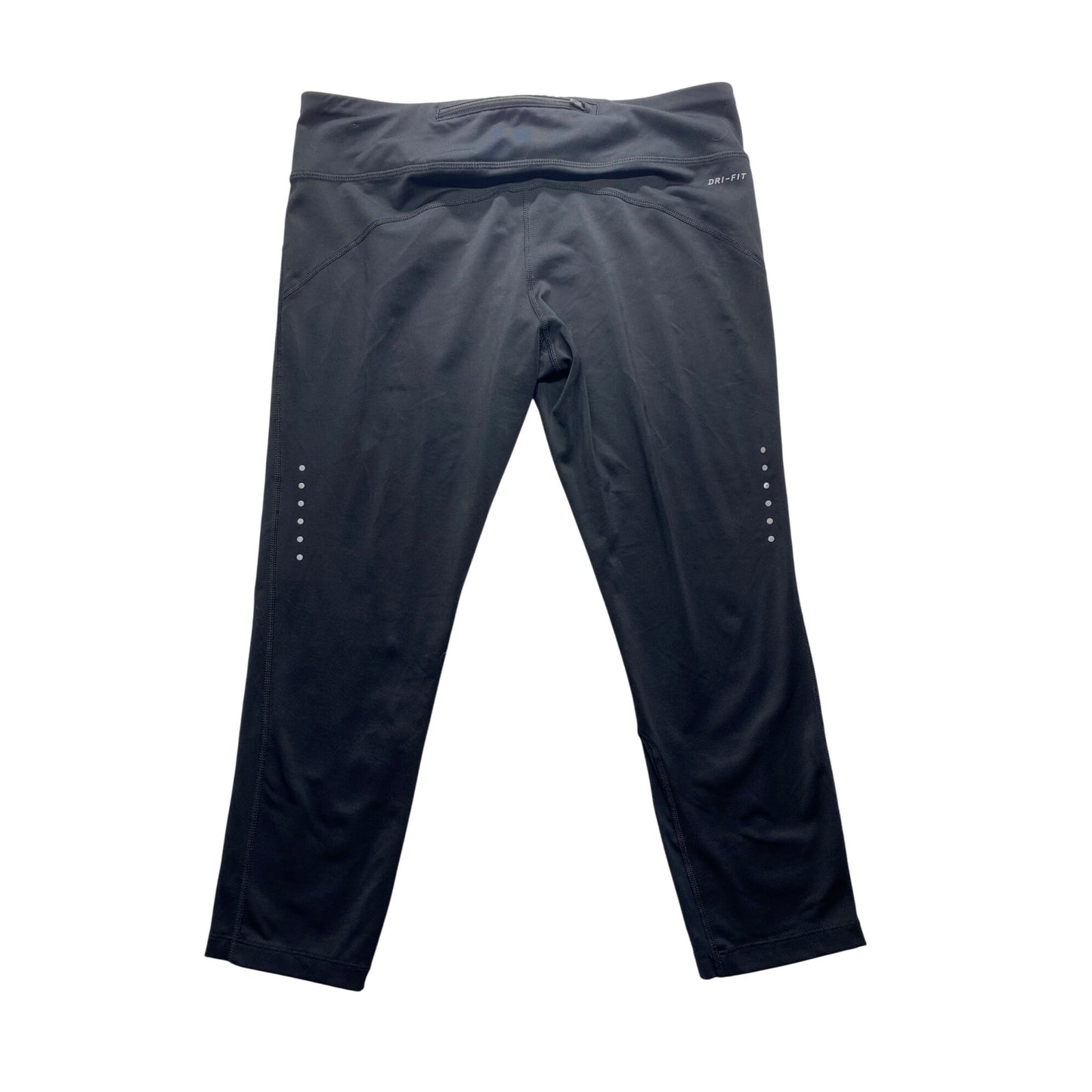 Nike Black Dri-Fit Capri Leggings With Reflective Dots & Back Zipper Pocket #7197