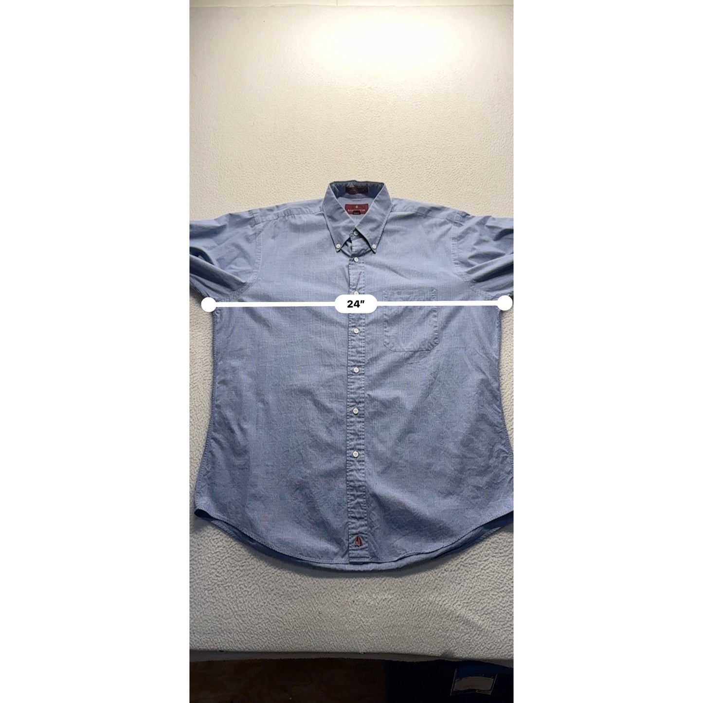 Nordstrom Classic Fit Blue Checkered Long Sleeve Shirt Size 16-33 #9984