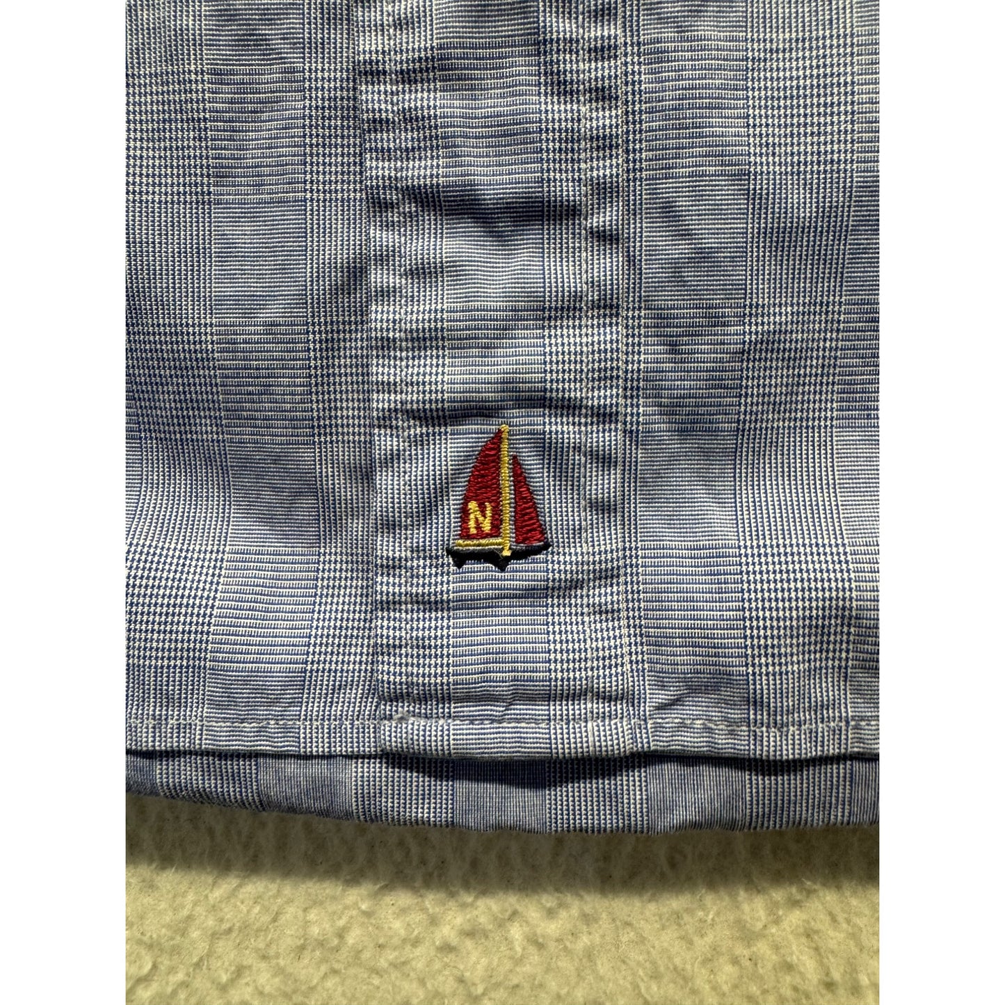 Nordstrom Classic Fit Blue Checkered Long Sleeve Shirt Size 16-33 #9984
