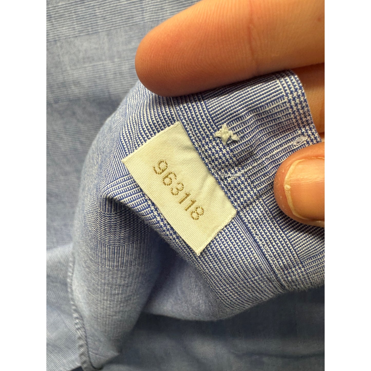 Nordstrom Classic Fit Blue Checkered Long Sleeve Shirt Size 16-33 #9984