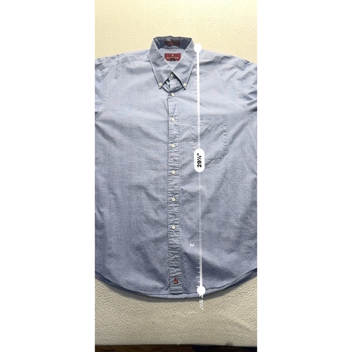 Nordstrom Classic Fit Blue Checkered Long Sleeve Shirt Size 16-33 #9984