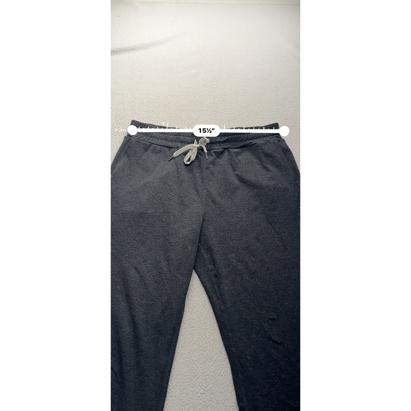 Vuori Jogger Pants Dark Gray Elastic Waistband Drawstring 34.5" Length #9668