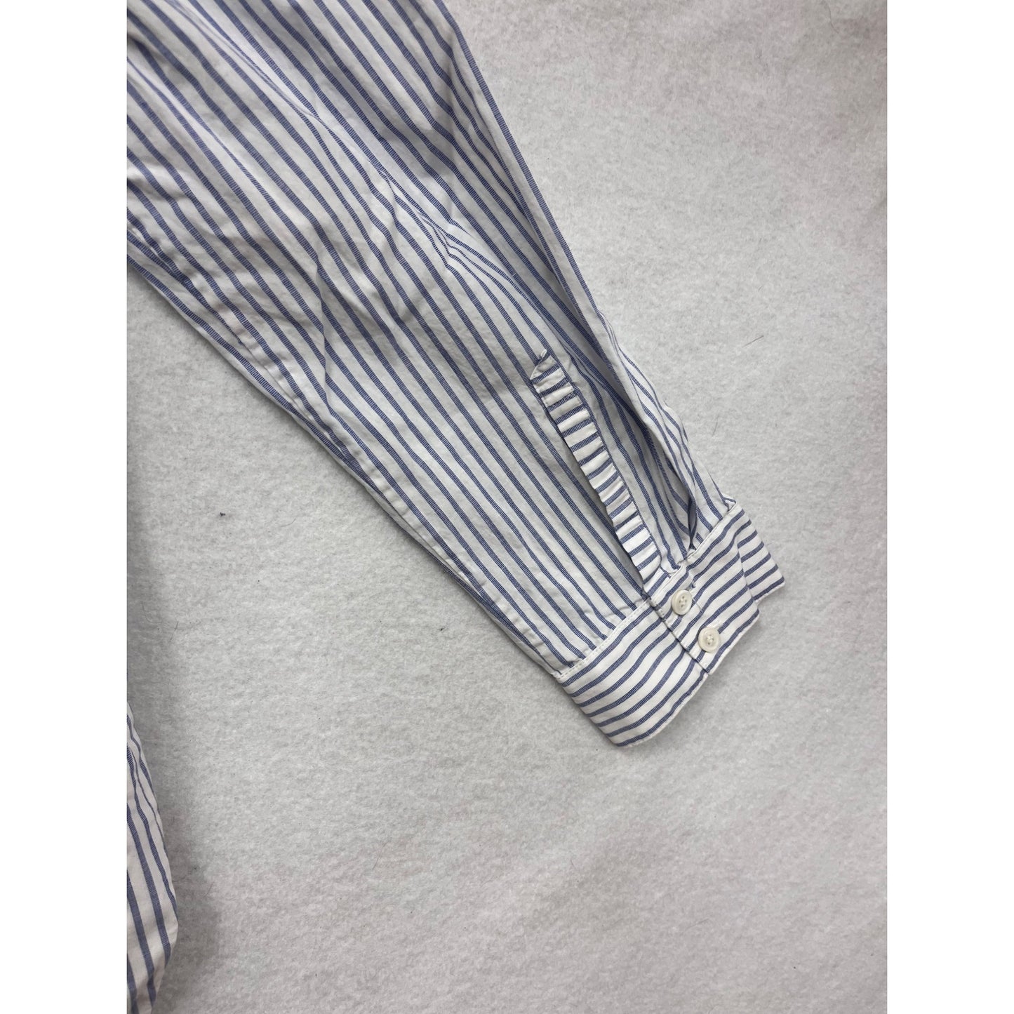 Veronica Beard Striped Hi-Low Button-Front Cotton Shirt Womens Size 8 #6630