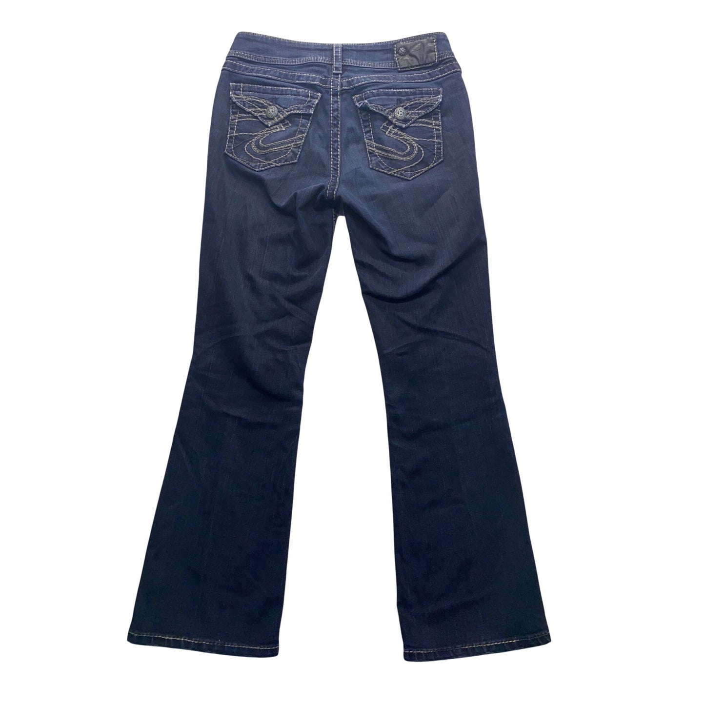 Silver Jeans Co. Womens Suki Flare Dark Wash Jeans W28/L30 #7114