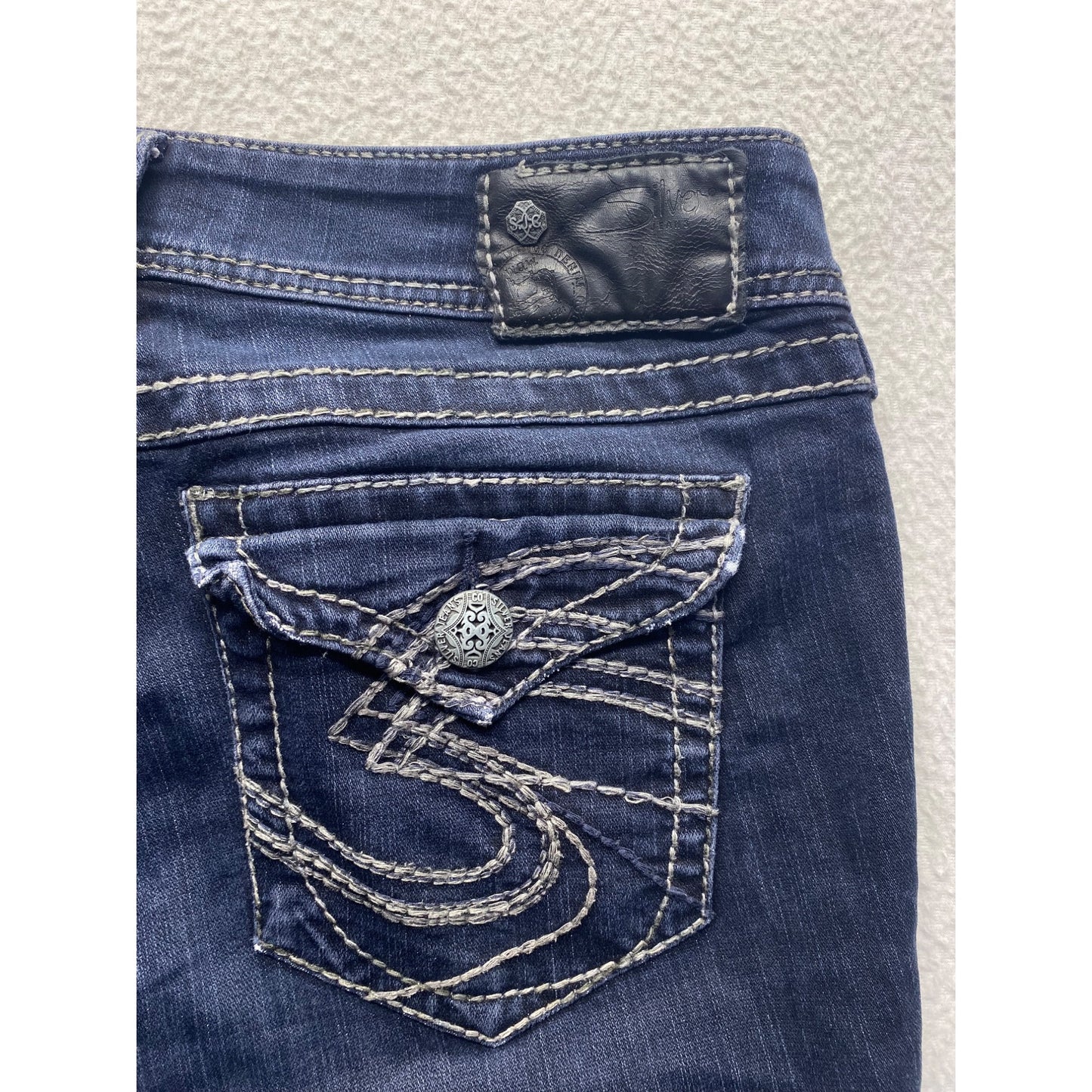 Silver Jeans Co. Womens Suki Flare Dark Wash Jeans W28/L30 #7114