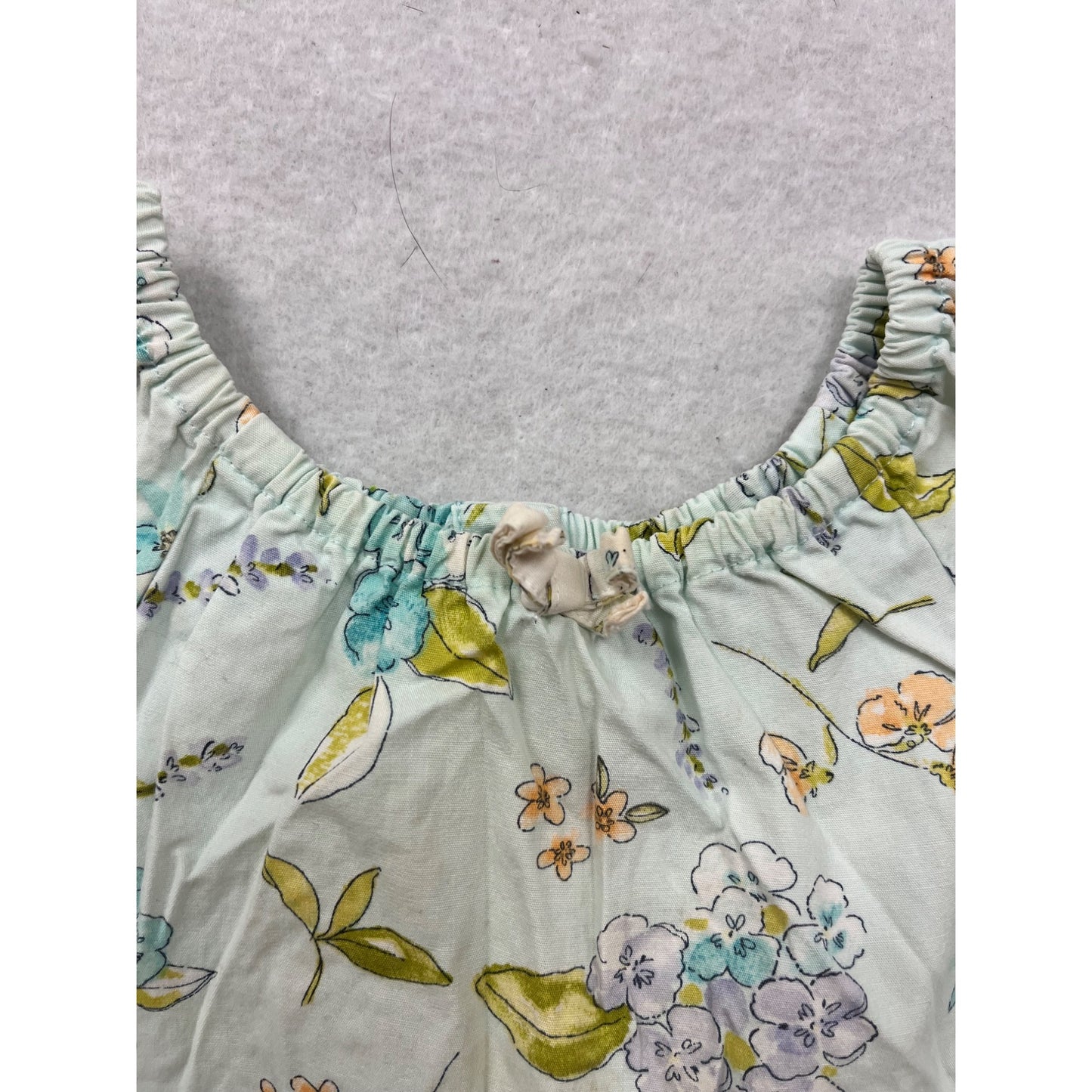 Gymboree Baby Girl Dress 12-18 Mos Floral Print Light Blue/Green Cotton #8383