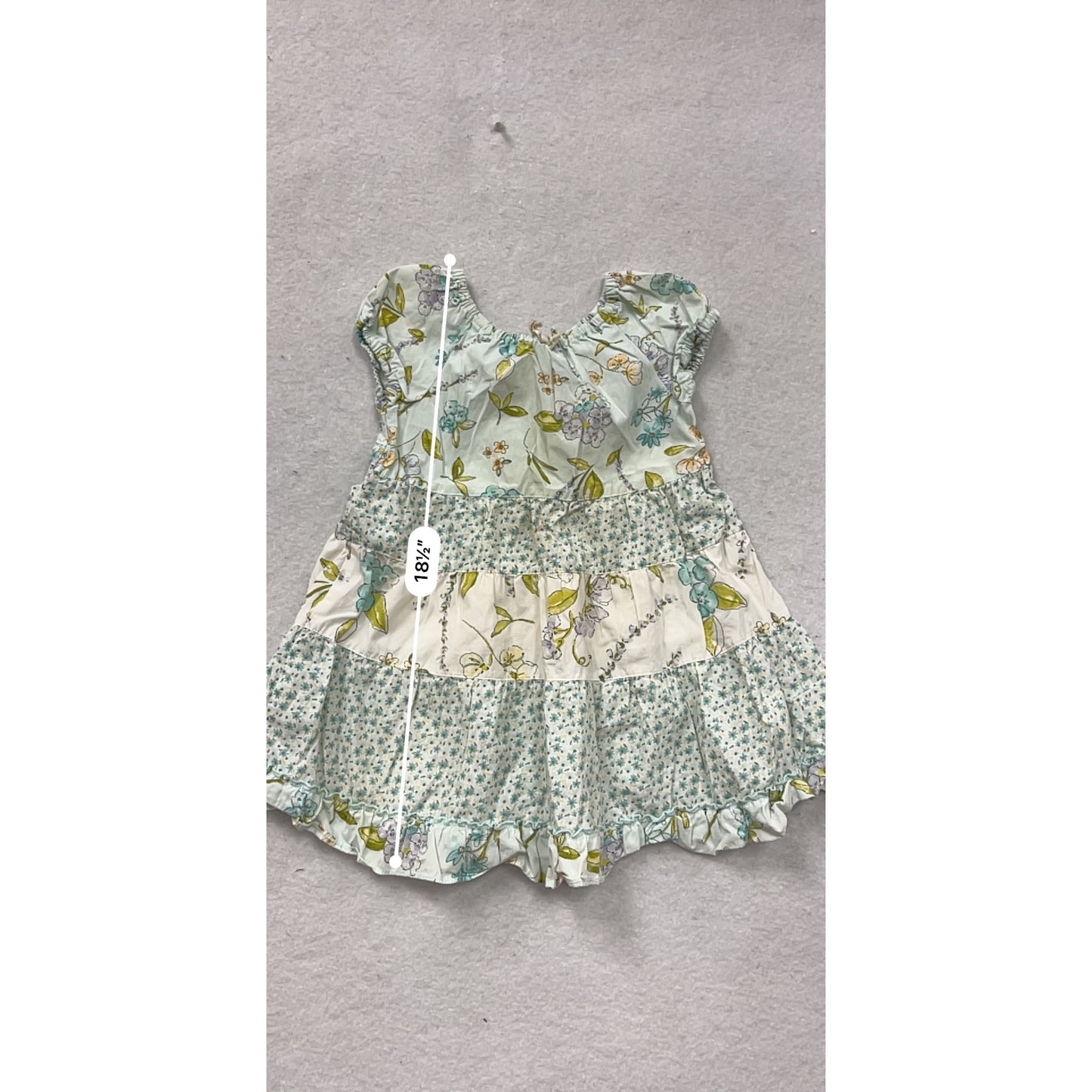 Gymboree Baby Girl Dress 12-18 Mos Floral Print Light Blue/Green Cotton #8383