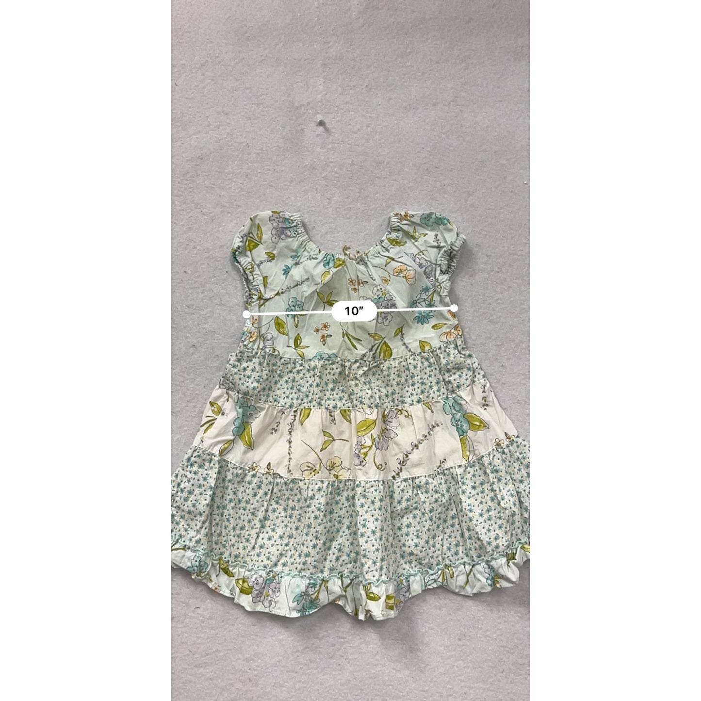 Gymboree Baby Girl Dress 12-18 Mos Floral Print Light Blue/Green Cotton #8383