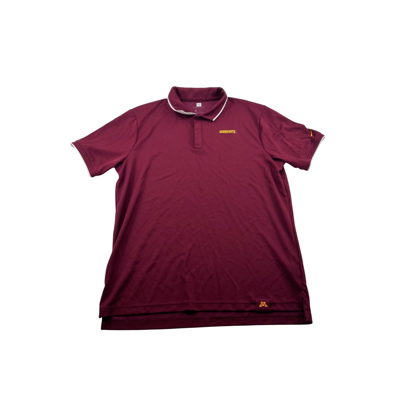 Men’s Nike Dri-Fit Maroon Minnesota Polo Shirt With White Trim #6147