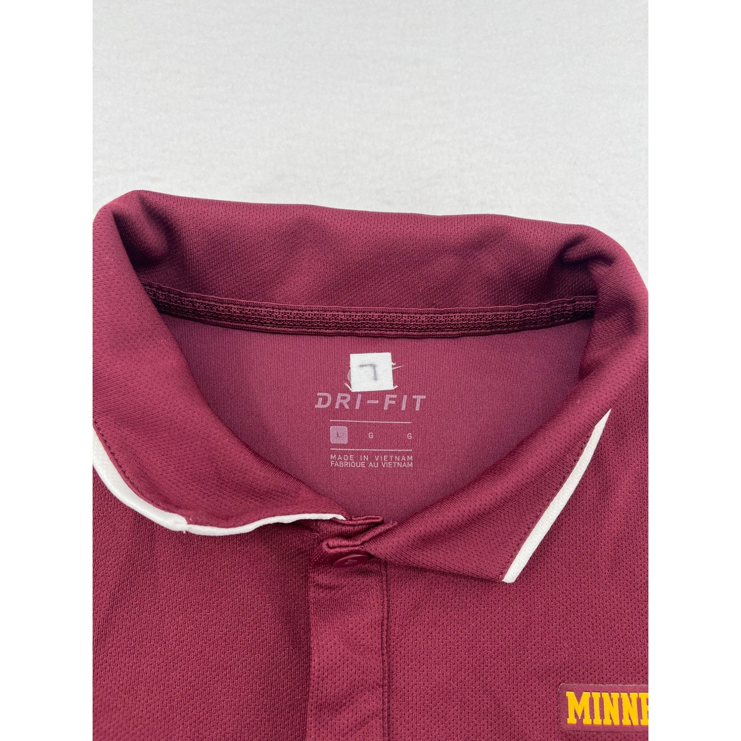 Men’s Nike Dri-Fit Maroon Minnesota Polo Shirt With White Trim #6147
