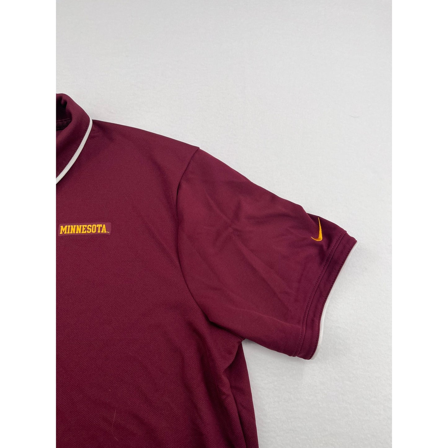 Men’s Nike Dri-Fit Maroon Minnesota Polo Shirt With White Trim #6147