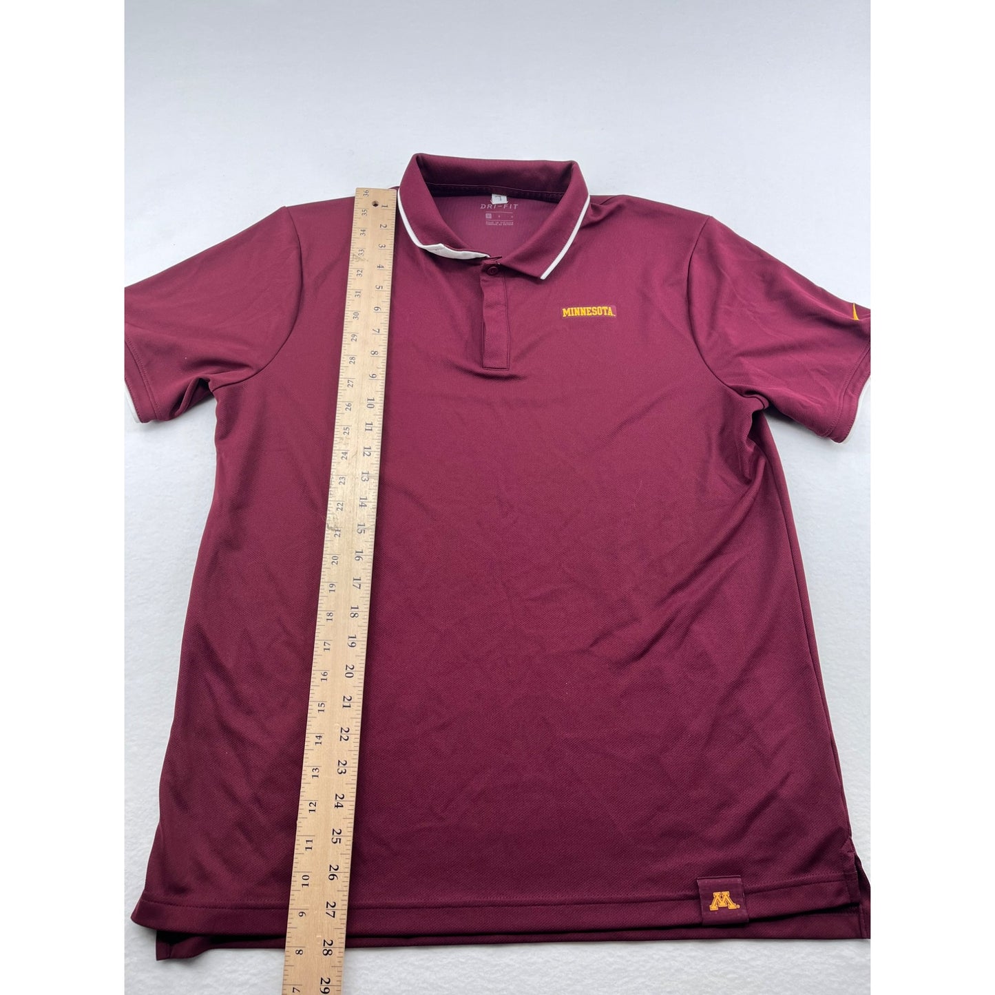 Men’s Nike Dri-Fit Maroon Minnesota Polo Shirt With White Trim #6147