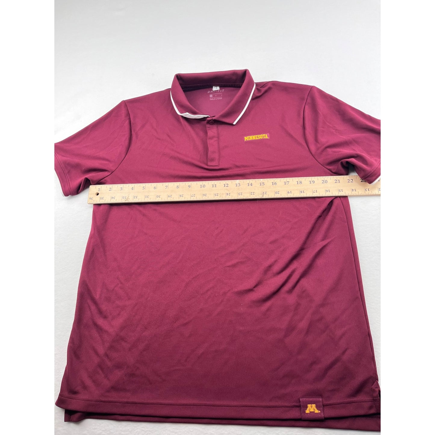 Men’s Nike Dri-Fit Maroon Minnesota Polo Shirt With White Trim #6147