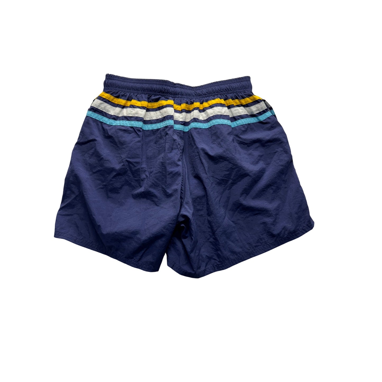 Vintage Body Glove Swim Shorts L Blue Striped Polyester #303B