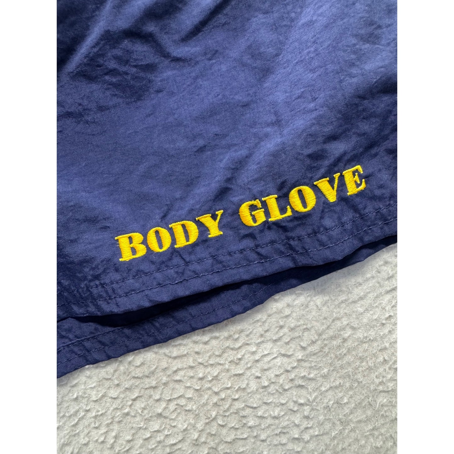 Vintage Body Glove Swim Shorts L Blue Striped Polyester #303B