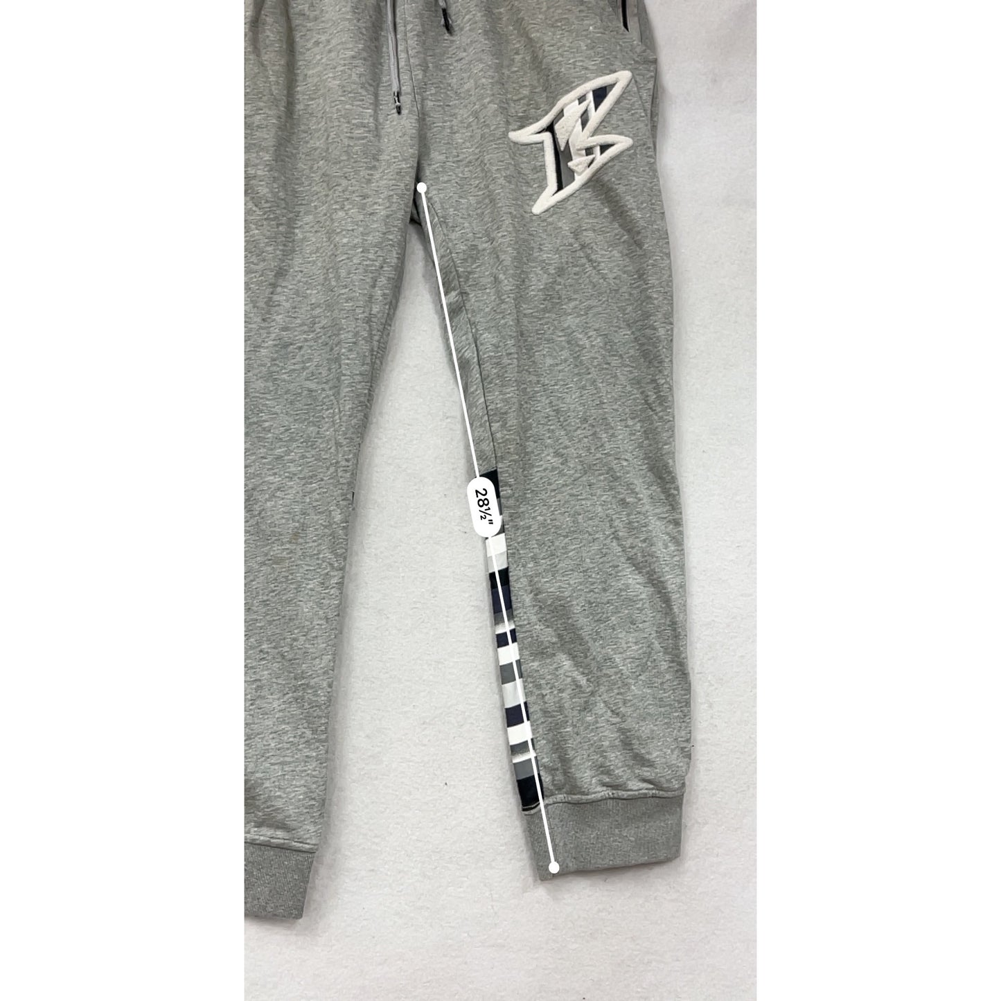 Mens 4XL Ron Bass Gray Joggers With Striped Detail Logo #8805