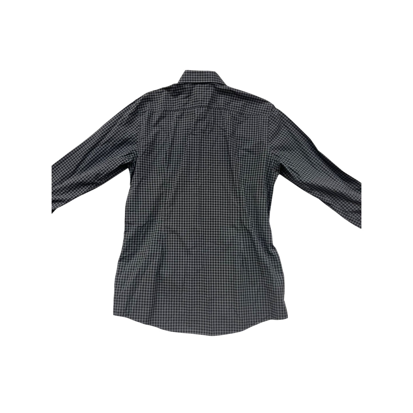 Hugo Boss Slim Fit Black & White Checkered Long Sleeve Dress Shirt #8330