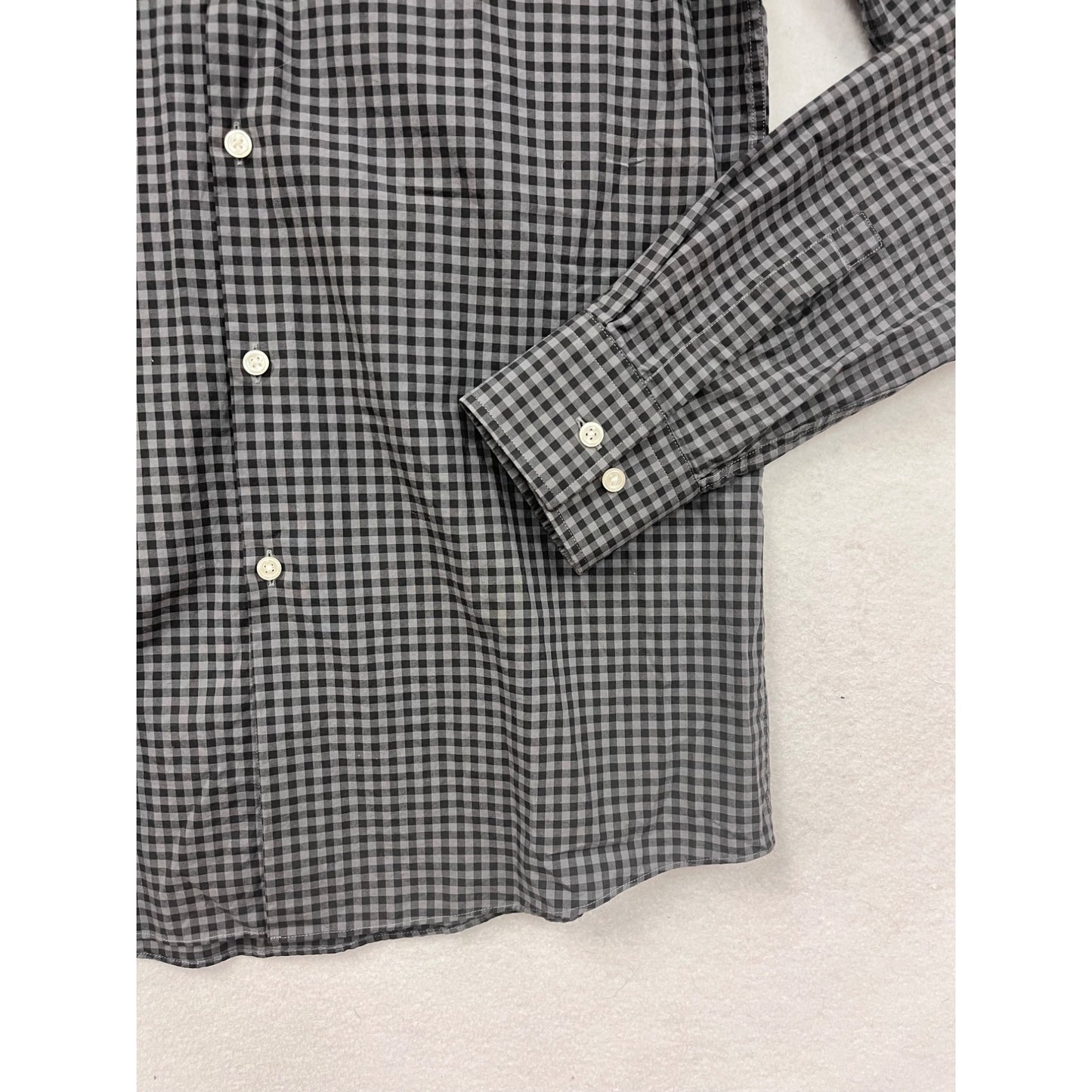 Hugo Boss Slim Fit Black & White Checkered Long Sleeve Dress Shirt #8330