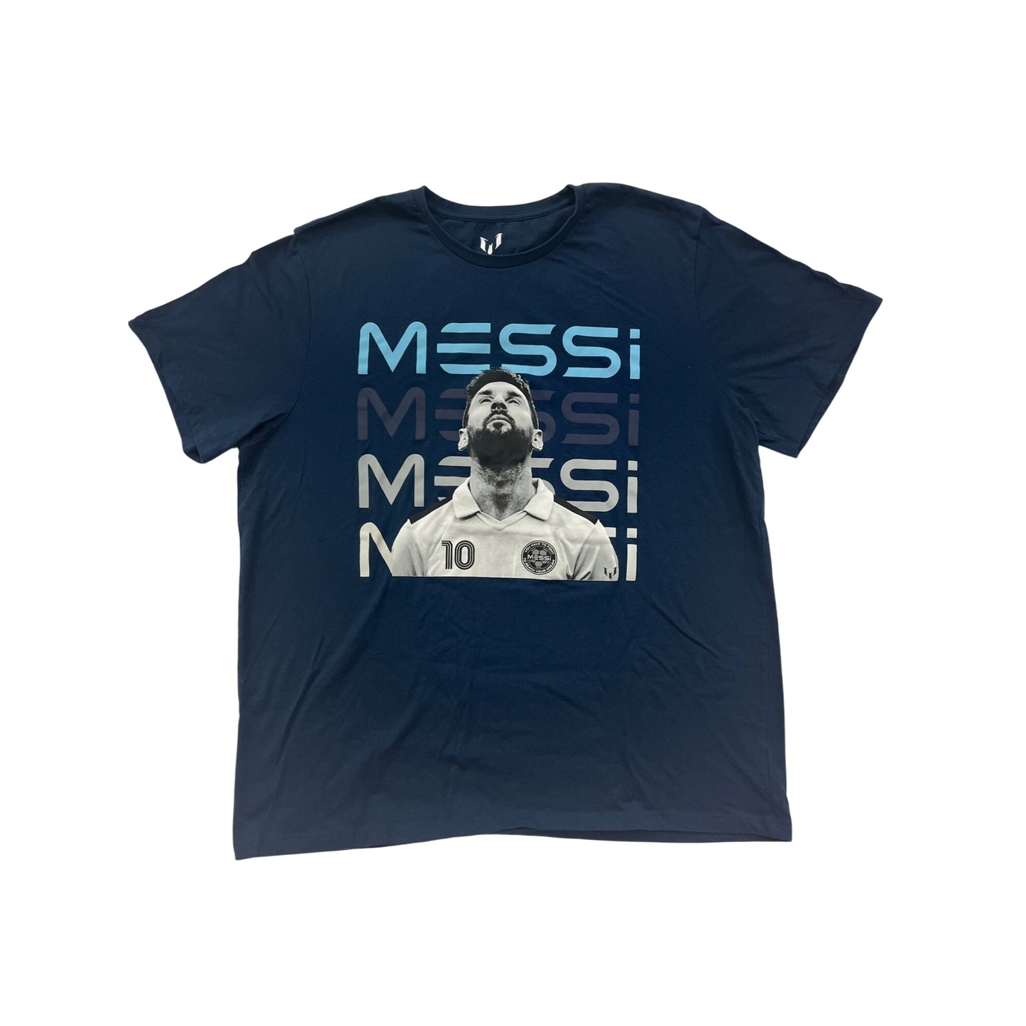 Lionel Messi Navy Blue Graphic Soccer Tee #6073