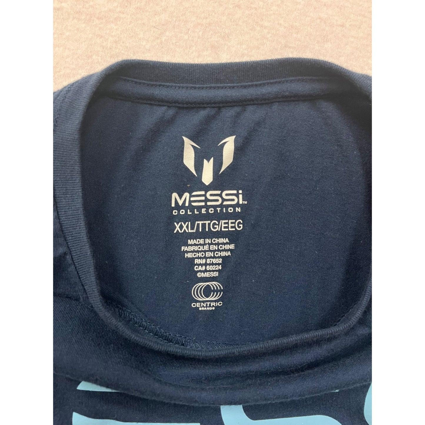 Lionel Messi Navy Blue Graphic Soccer Tee #6073
