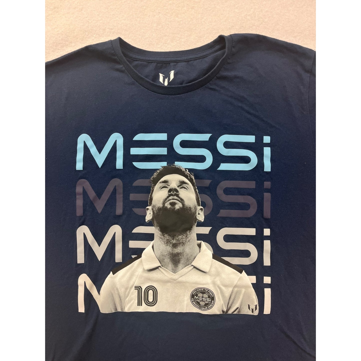 Lionel Messi Navy Blue Graphic Soccer Tee #6073