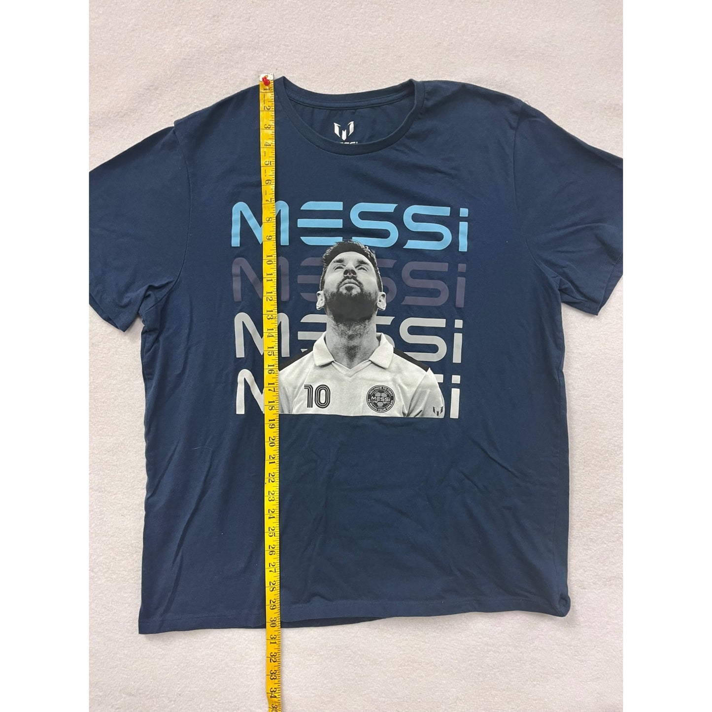 Lionel Messi Navy Blue Graphic Soccer Tee #6073