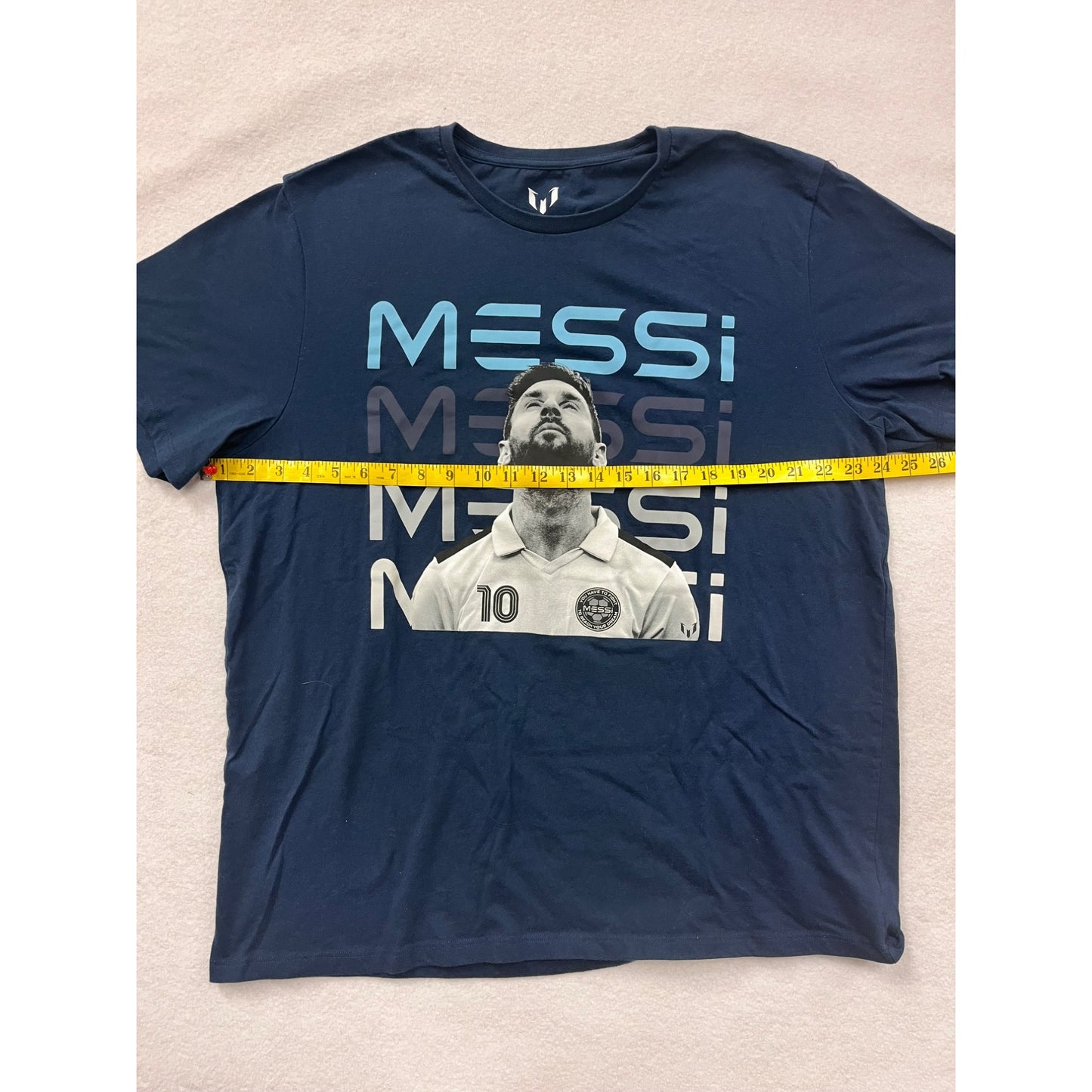 Lionel Messi Navy Blue Graphic Soccer Tee #6073