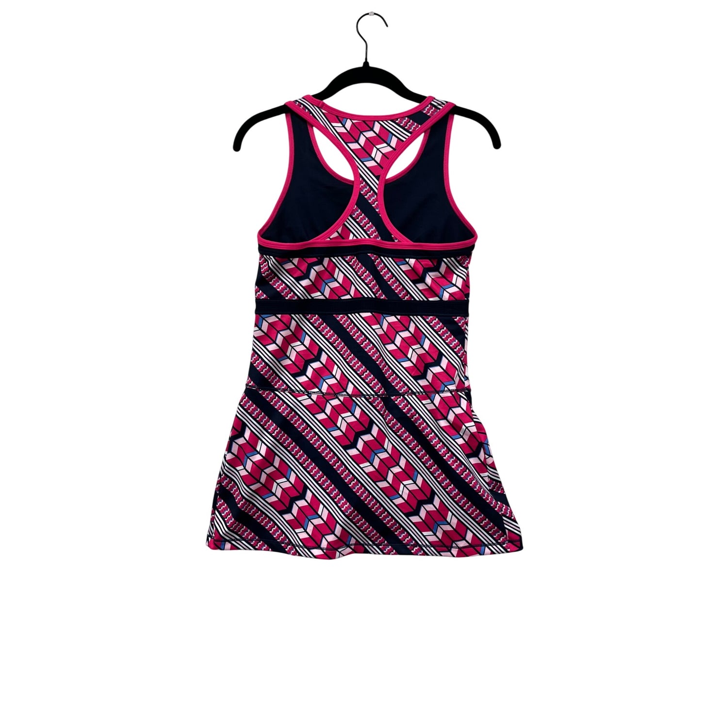 FILA Sport Womens Large Racerback Athletic Dress Pink & Navy Geometric Print #6884