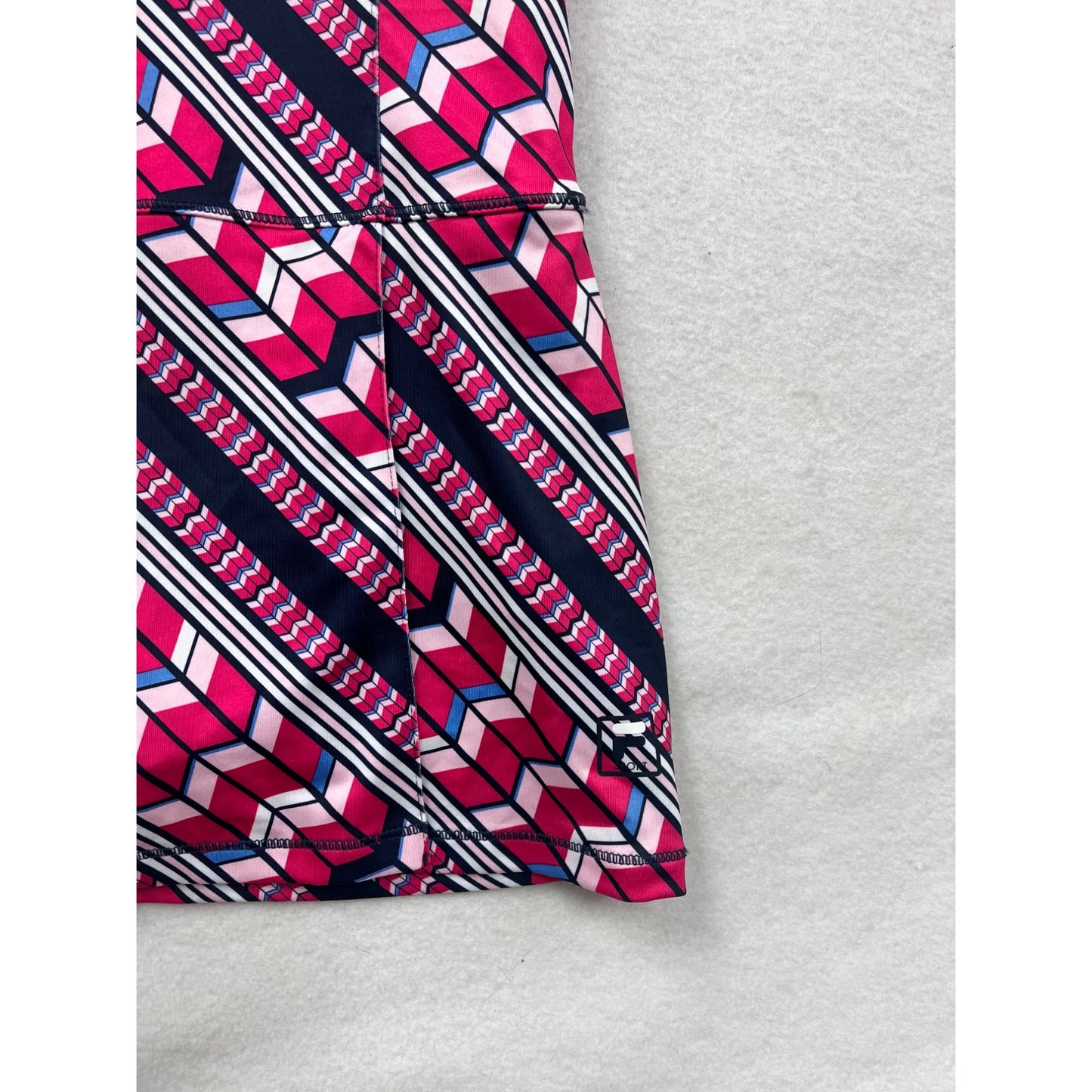 FILA Sport Womens Large Racerback Athletic Dress Pink & Navy Geometric Print #6884