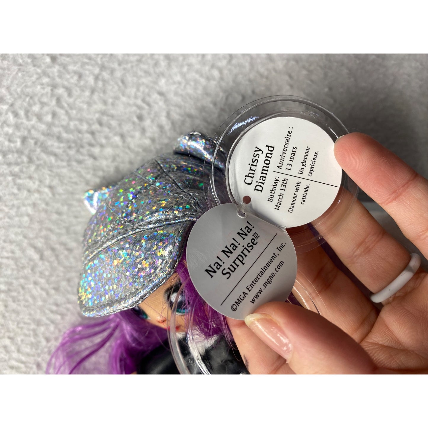 Na! Na! Na! Surprise Chrissy Diamond Doll With Purple Hair & Glitter Outfit #7254
