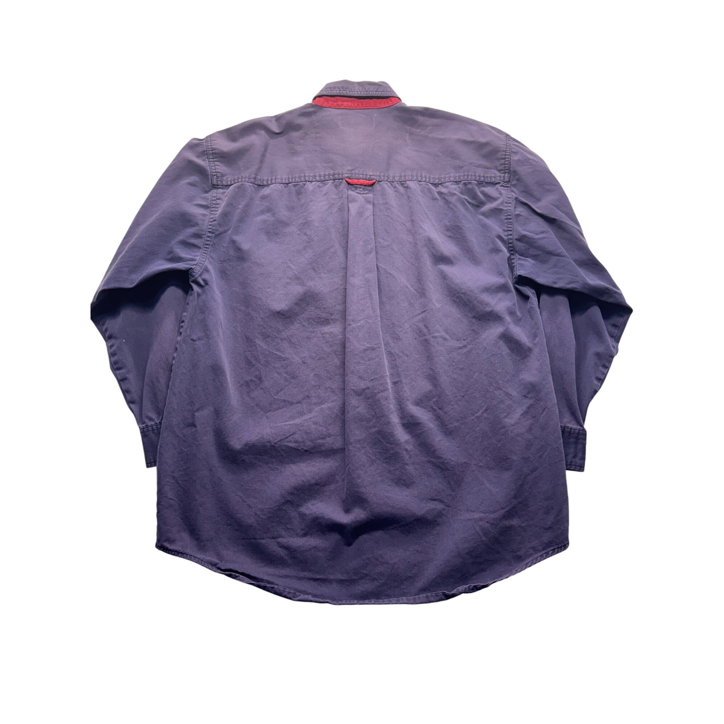 Ralph King Size Purple Button-Down Shirt With Embroidered Crest #9981
