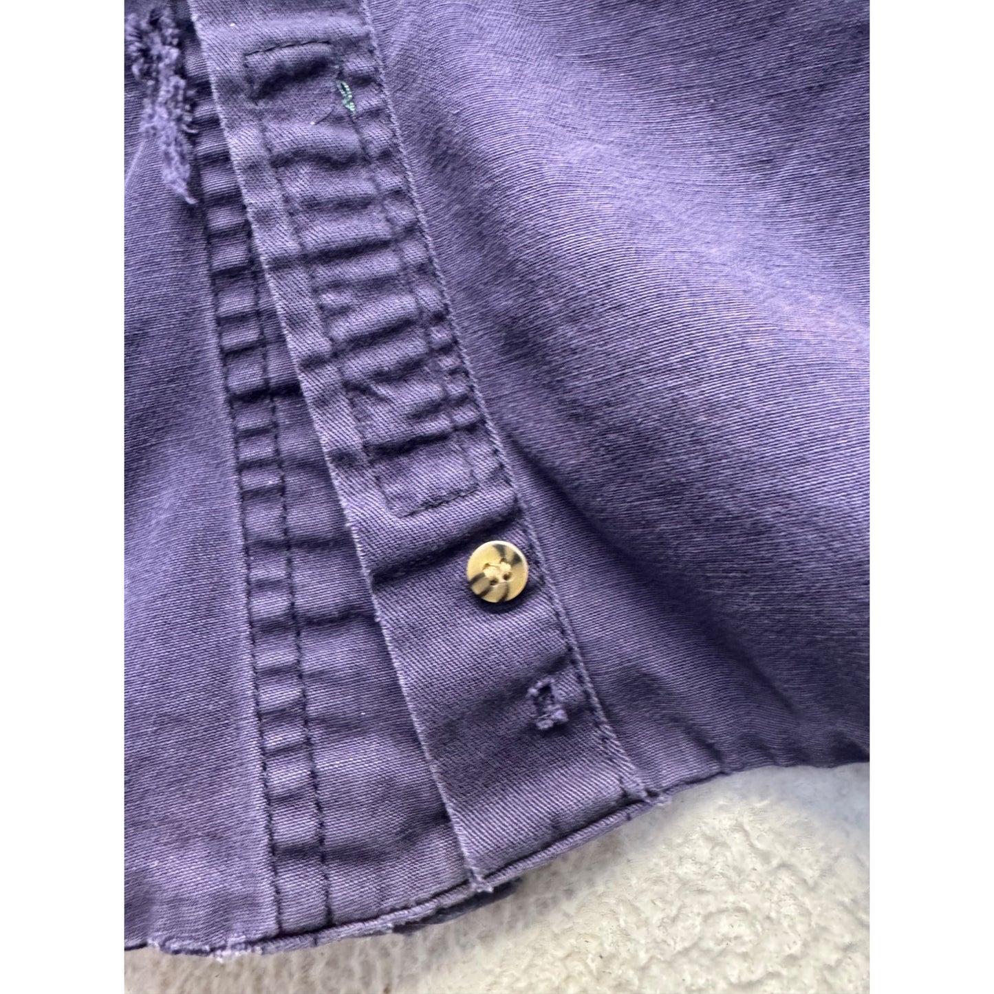 Ralph King Size Purple Button-Down Shirt With Embroidered Crest #9981