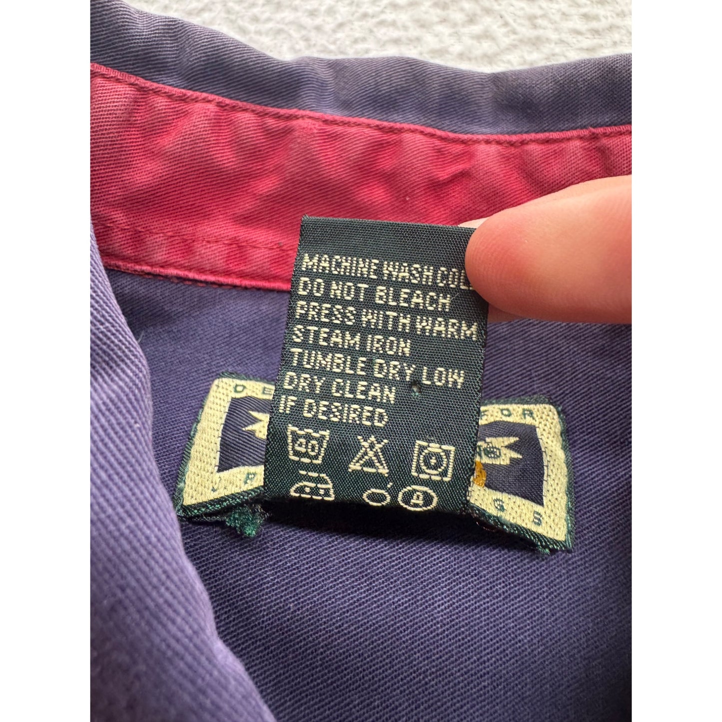 Ralph King Size Purple Button-Down Shirt With Embroidered Crest #9981
