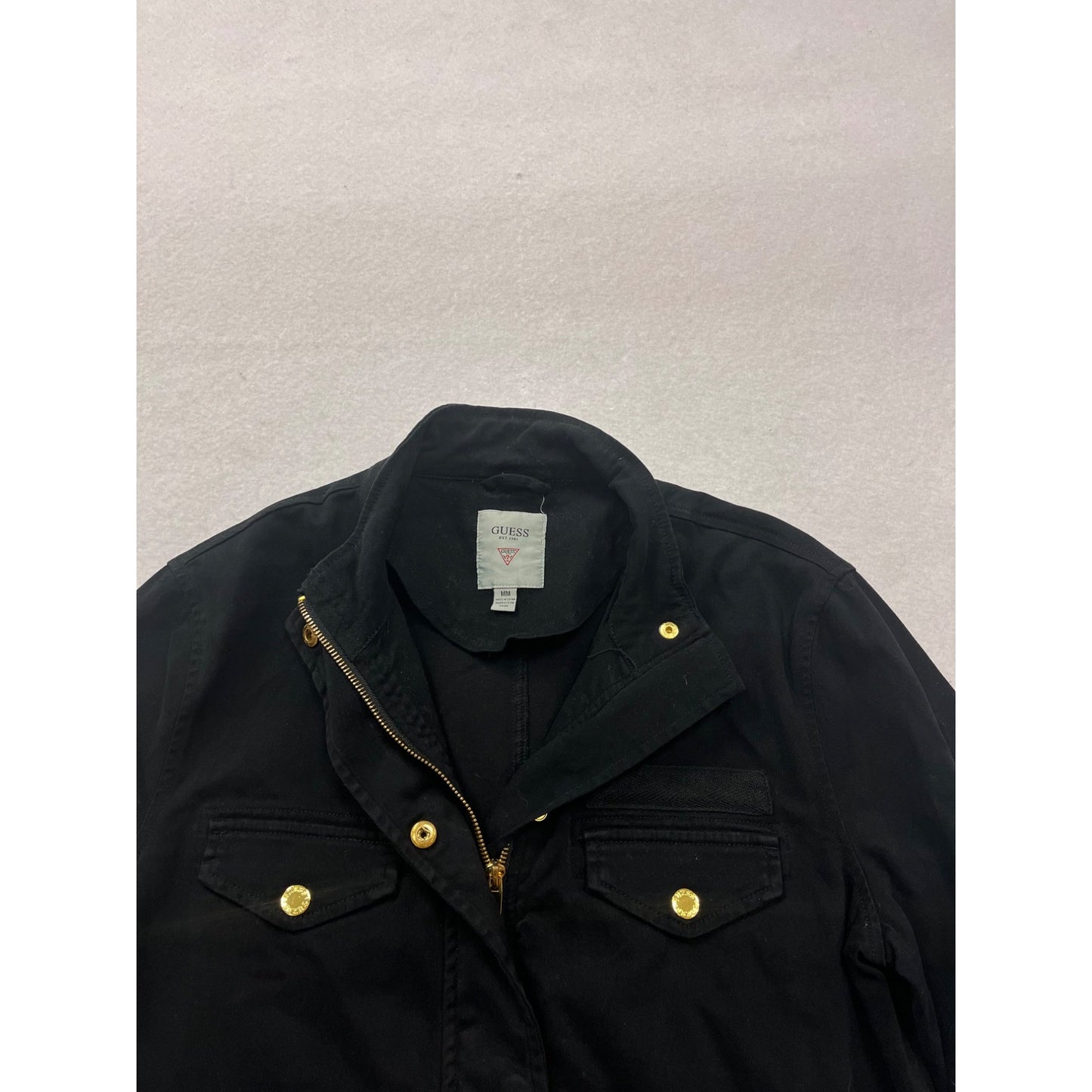 Guess Womens Black Military Jacket Size M #379A