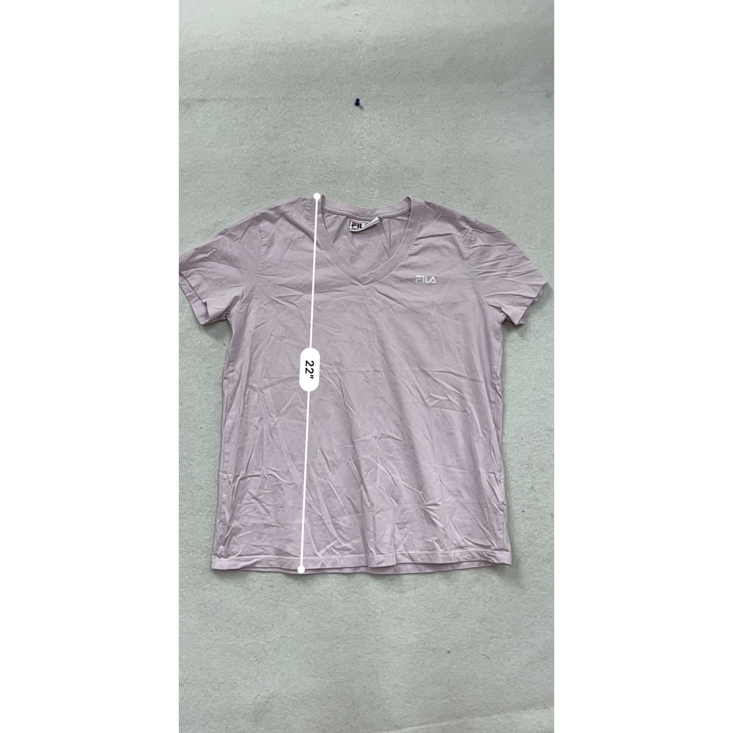 Fila V-Neck T-Shirt Size XL Light Purple #614A
