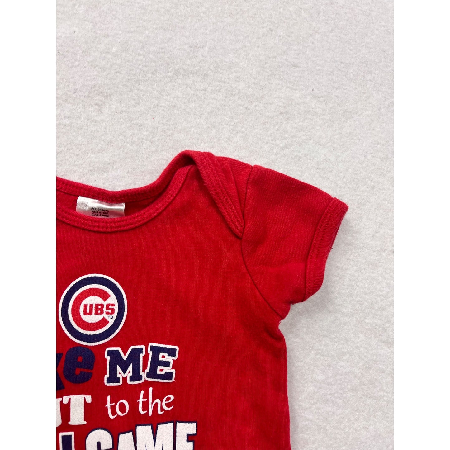 Chicago Cubs Red Baby bodysuit 0/3M “Take Me Out To The Ballgame” #6458