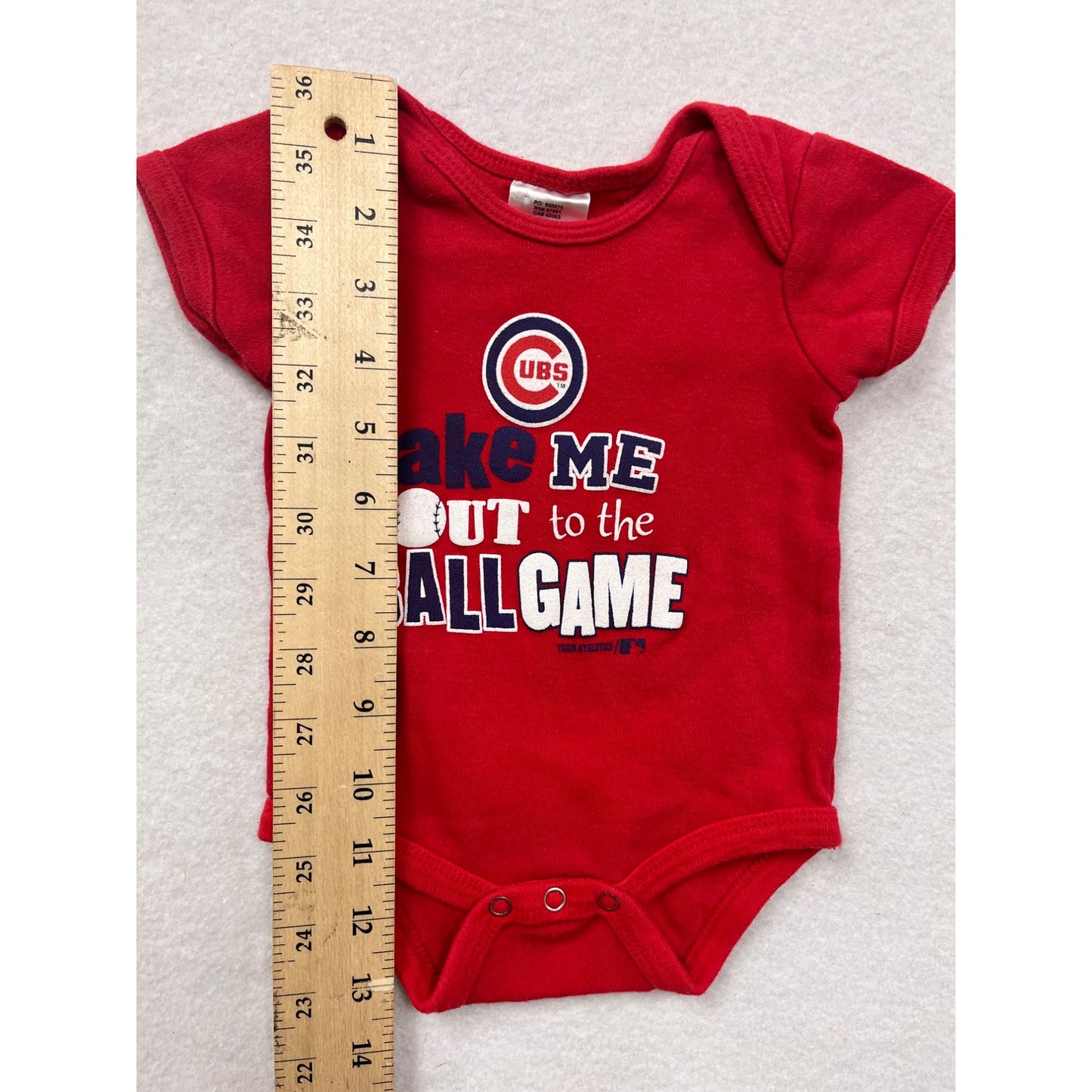 Chicago Cubs Red Baby bodysuit 0/3M “Take Me Out To The Ballgame” #6458