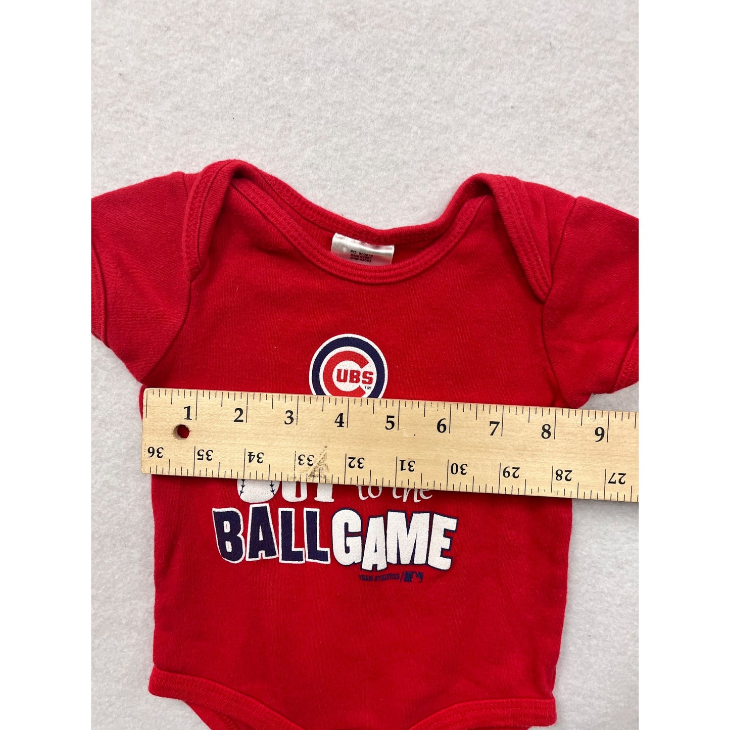 Chicago Cubs Red Baby bodysuit 0/3M “Take Me Out To The Ballgame” #6458