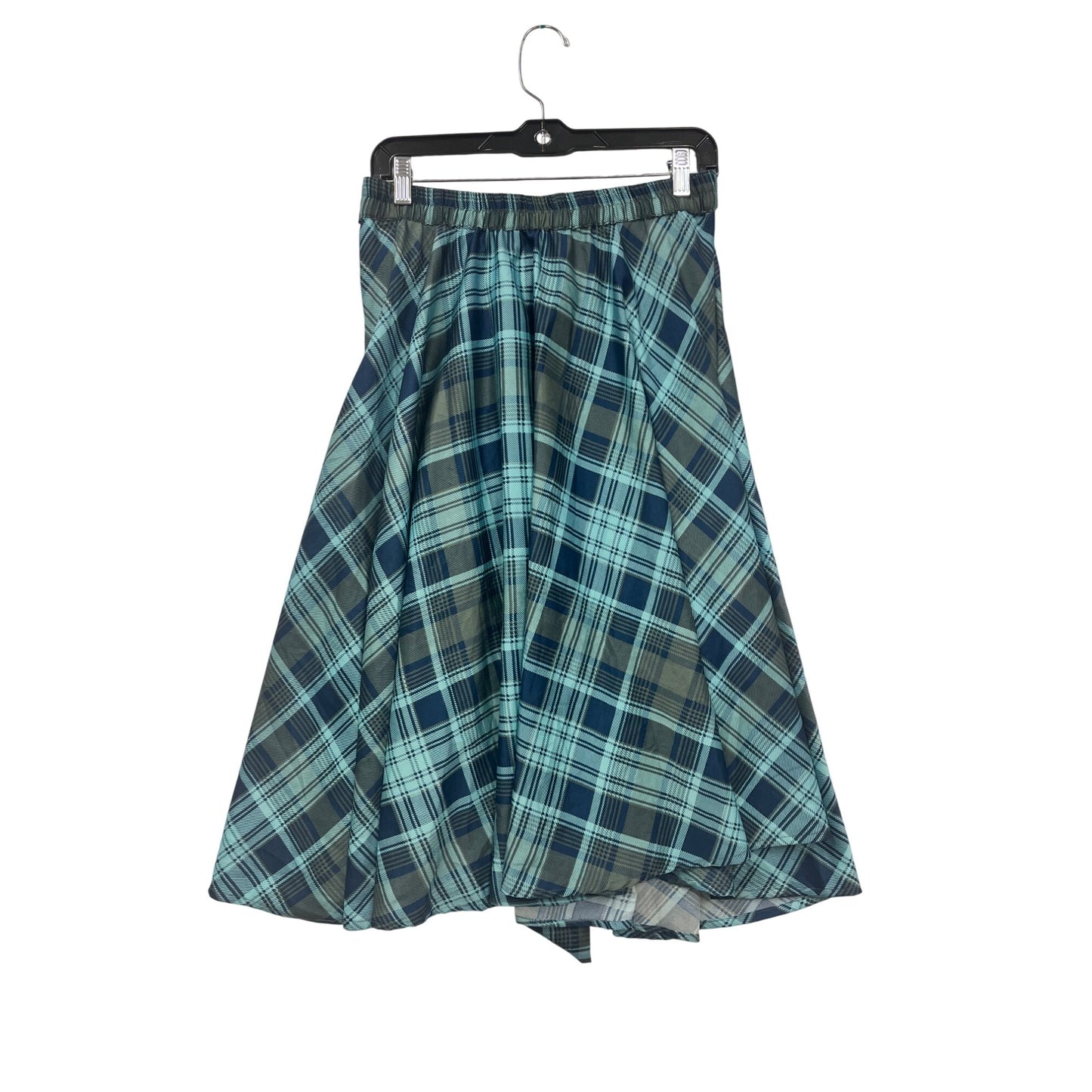 Flint & Moss Womens Plaid Blue/Green Polyester Midi Skirt #6304