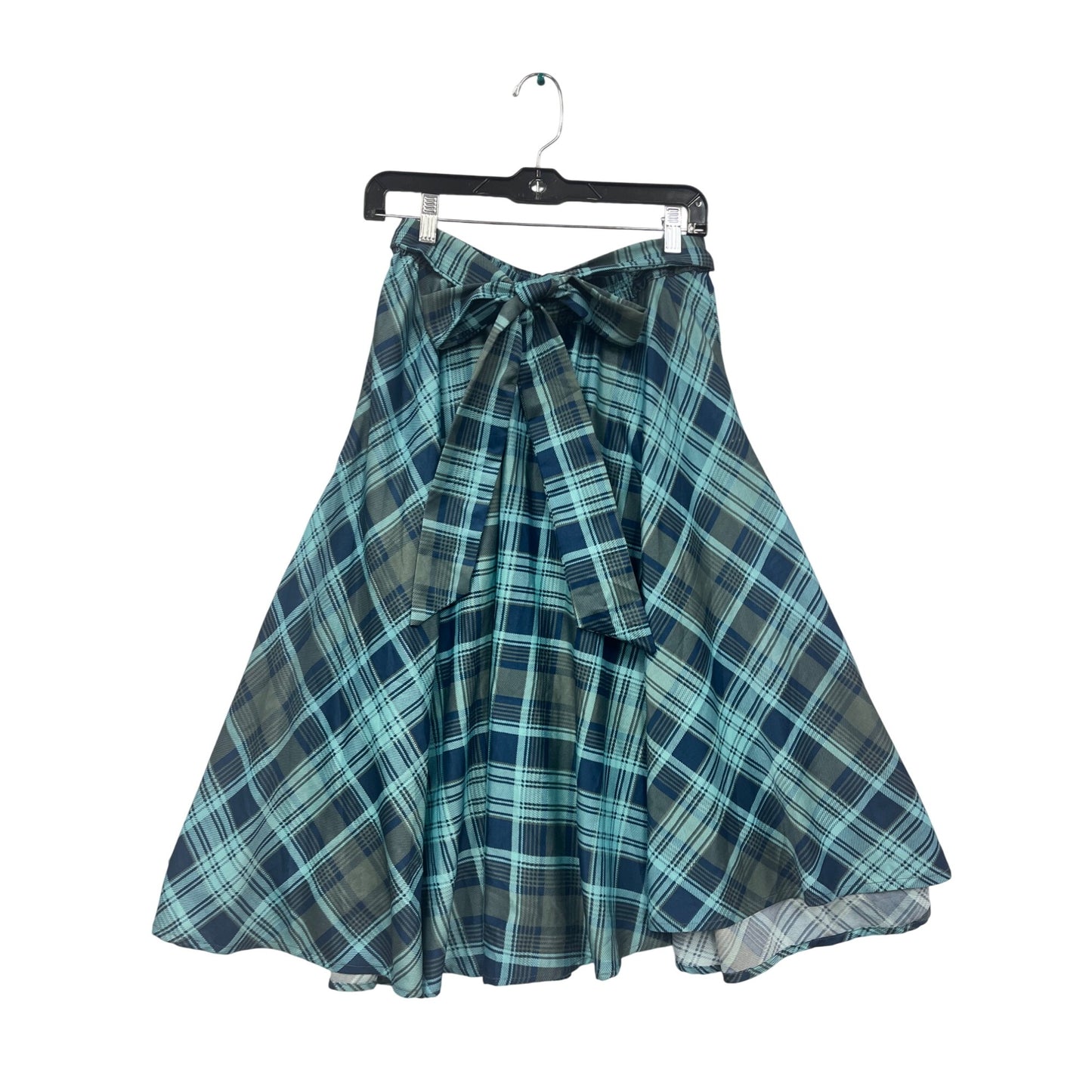 Flint & Moss Womens Plaid Blue/Green Polyester Midi Skirt #6304
