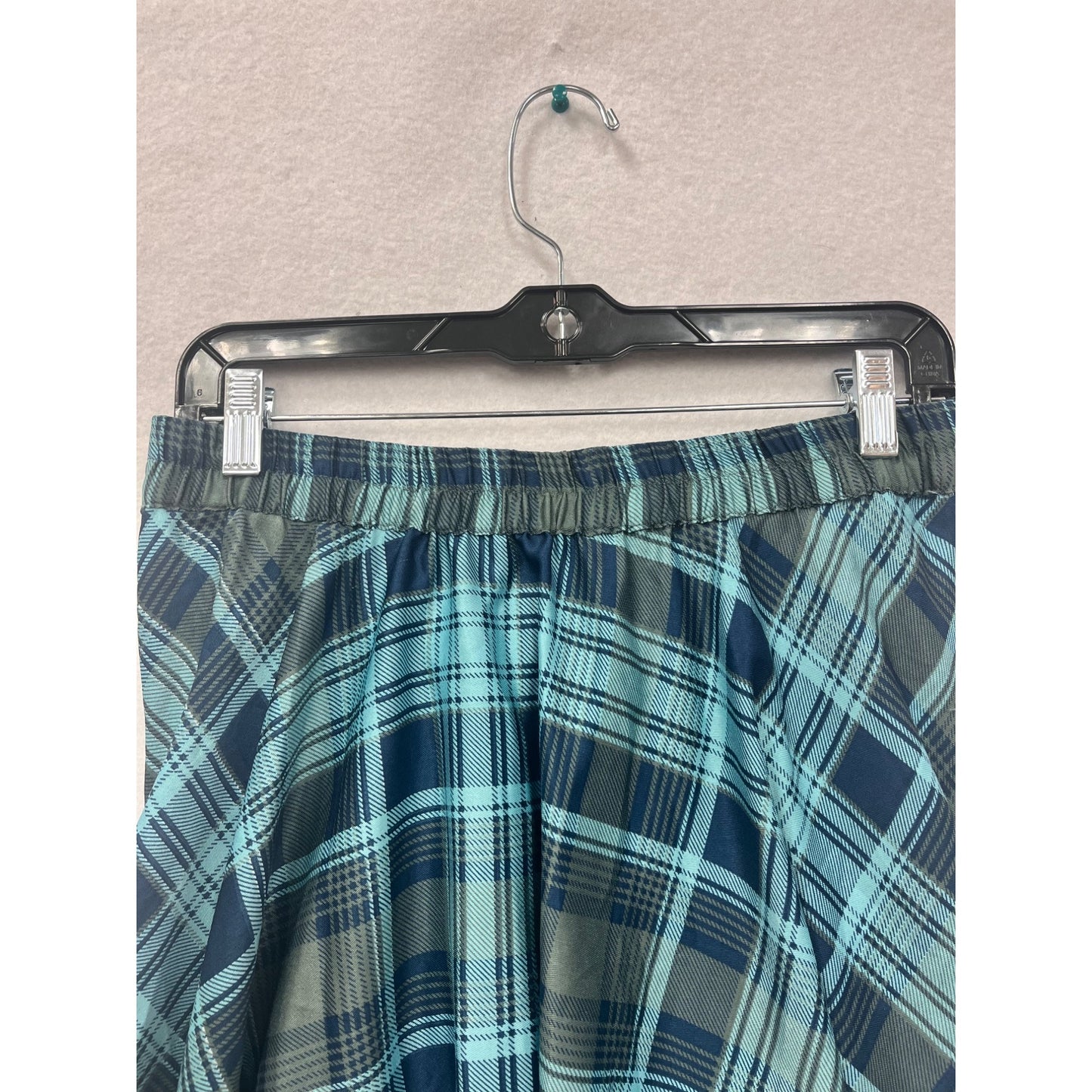 Flint & Moss Womens Plaid Blue/Green Polyester Midi Skirt #6304