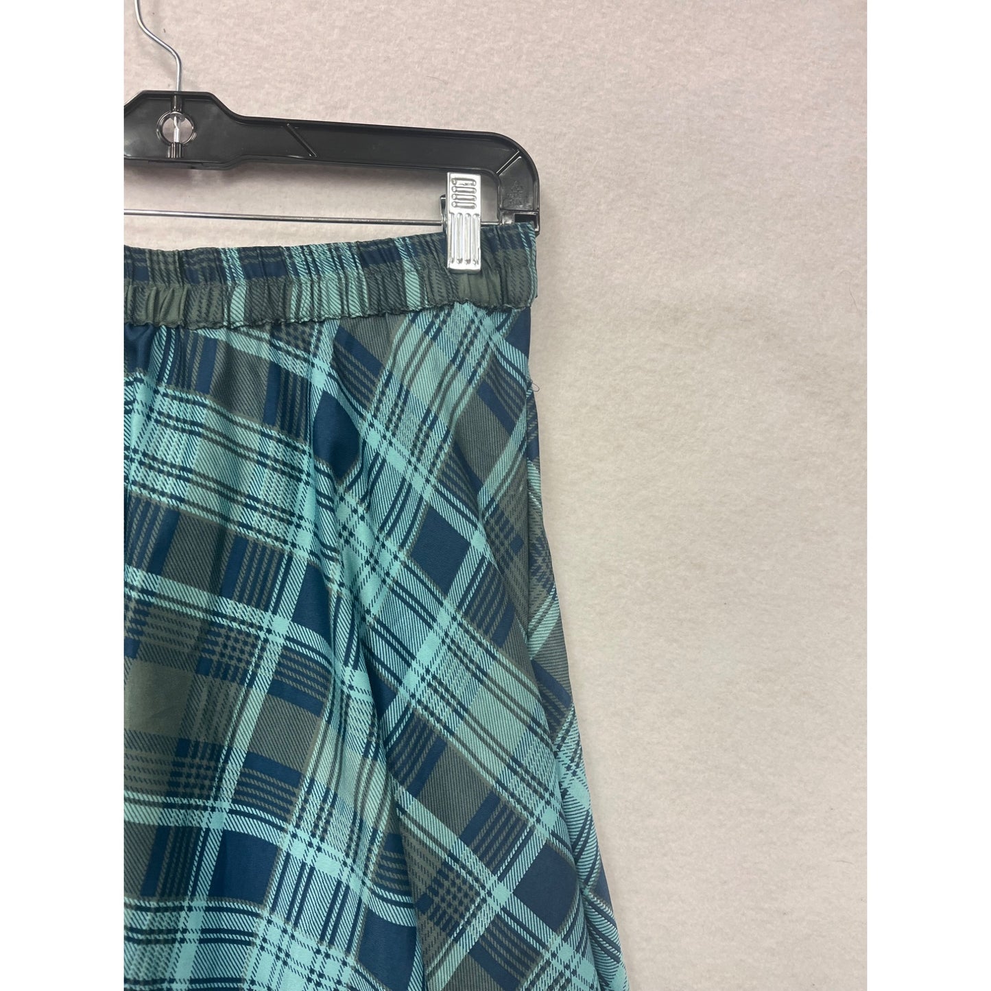 Flint & Moss Womens Plaid Blue/Green Polyester Midi Skirt #6304
