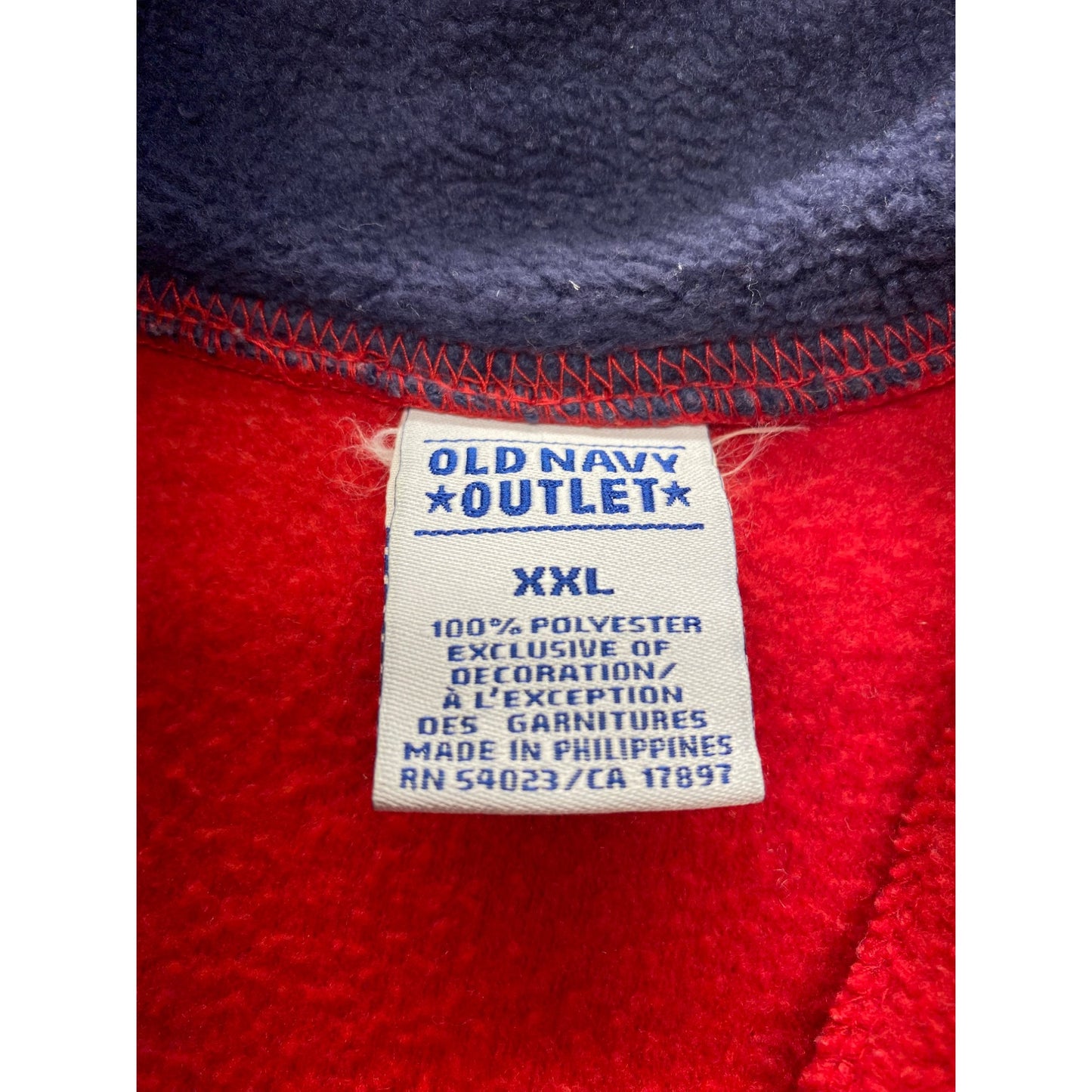Old Navy Outlet Red Fleece Pullover Quarter-Zip Jacket XXL #7102