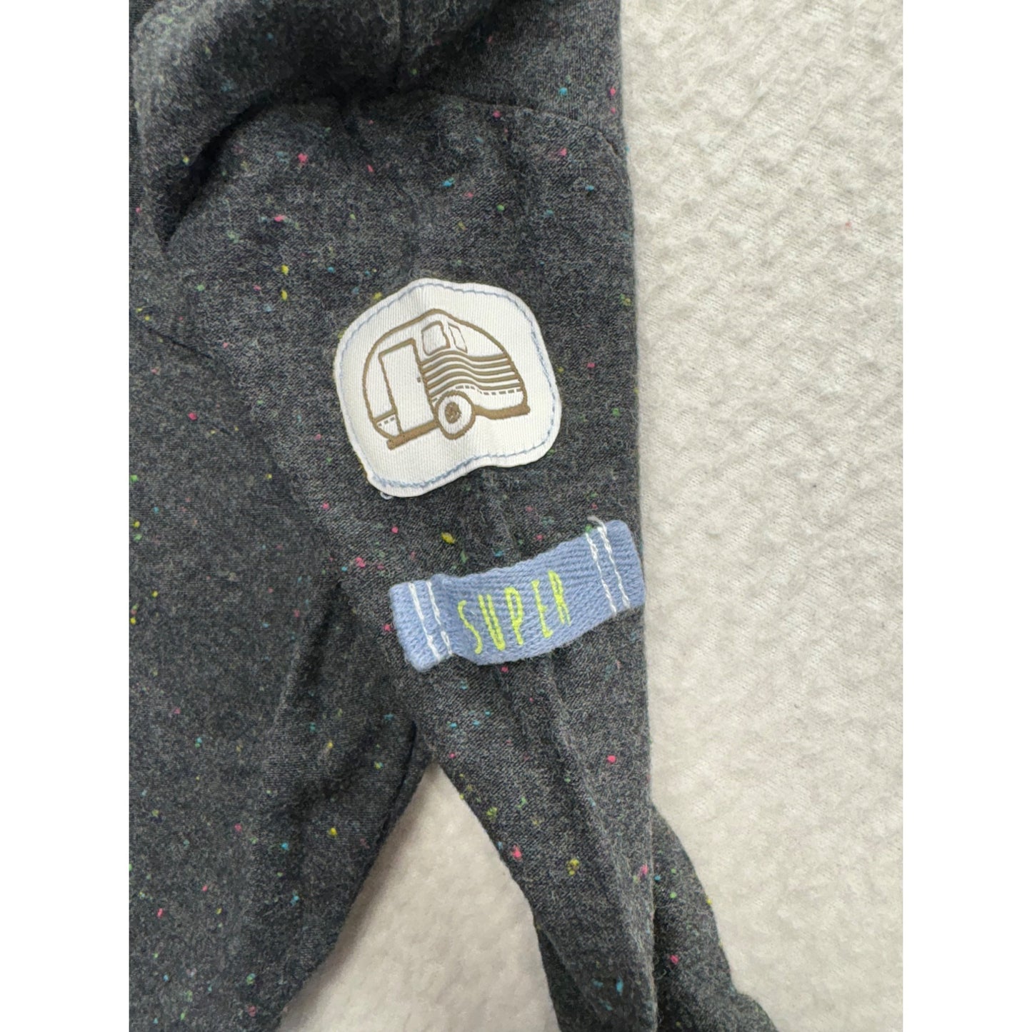 Robeez Baby Long Sleeve Henley Top With Pocket & Fun Patches #7534