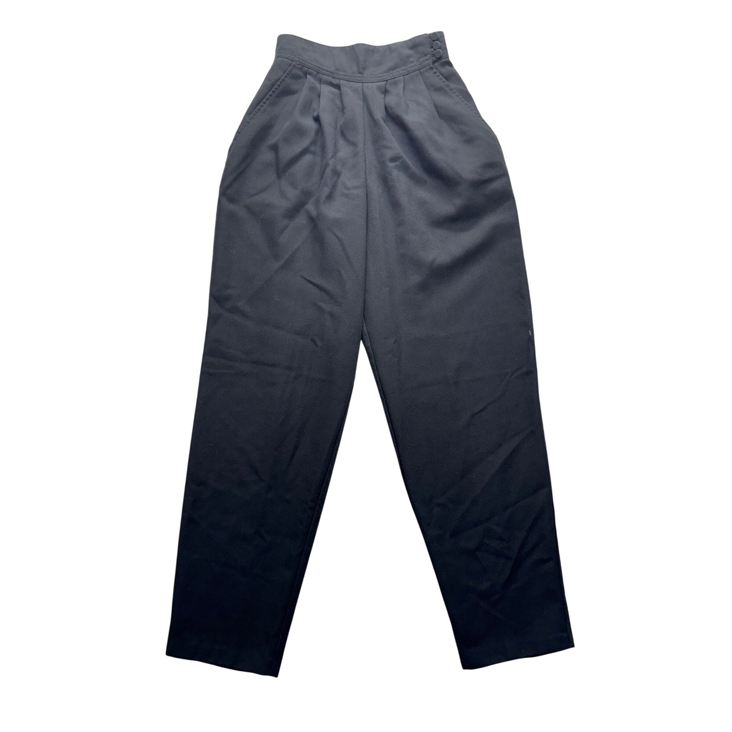 VTG Christy Girl New York Navy Pleated High-Waist Pants #9186