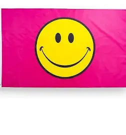Pink Happy Face Flag #55