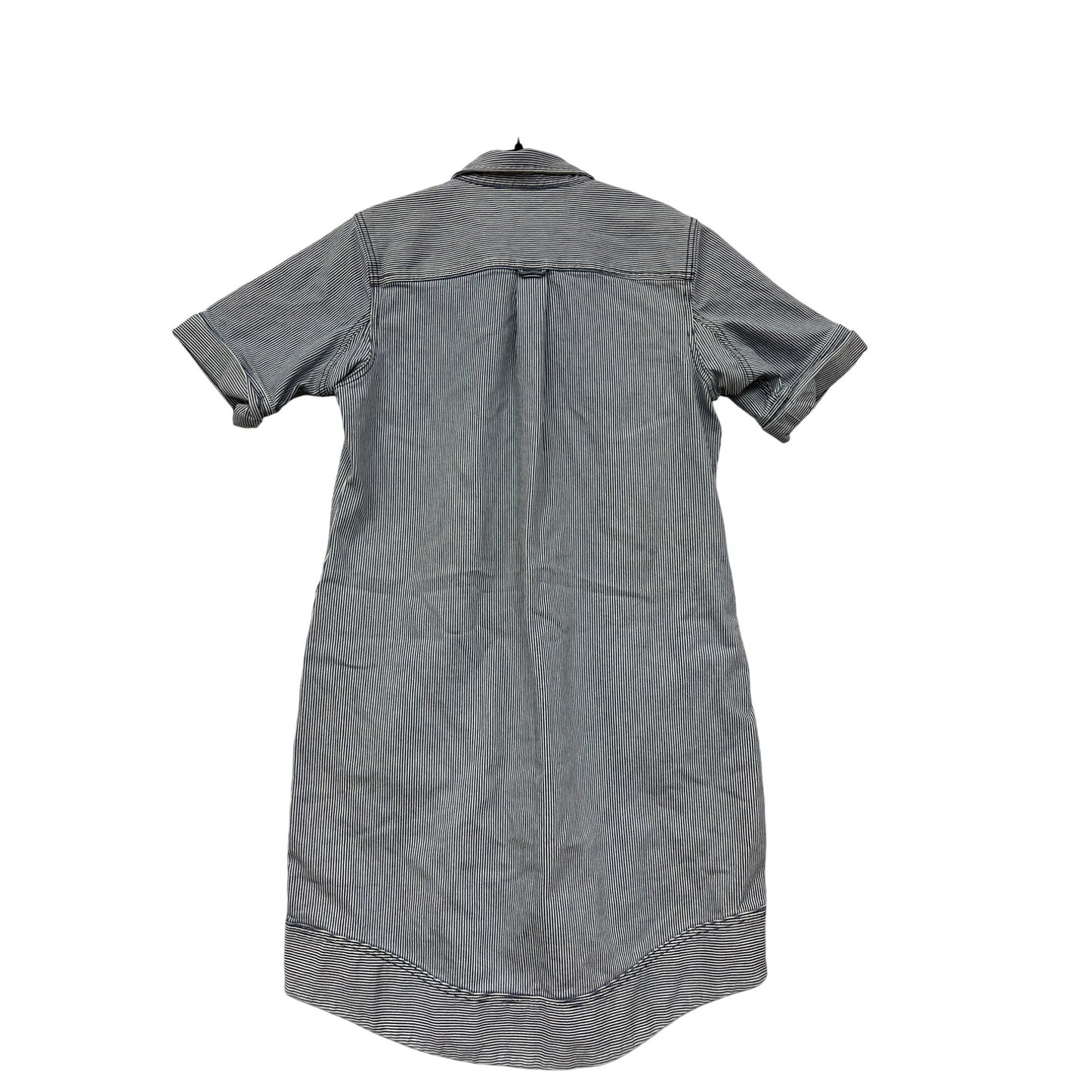 Duluth Trading Co Womens Medium Striped Short-Sleeve Button-Front Dress #6712