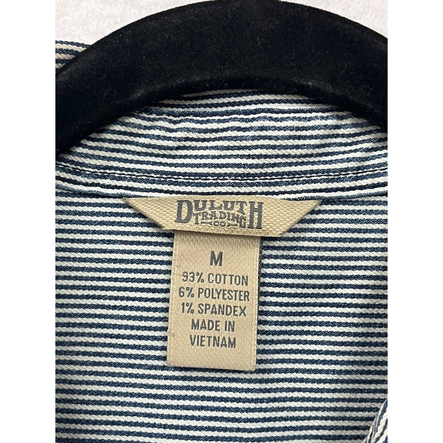 Duluth Trading Co Womens Medium Striped Short-Sleeve Button-Front Dress #6712