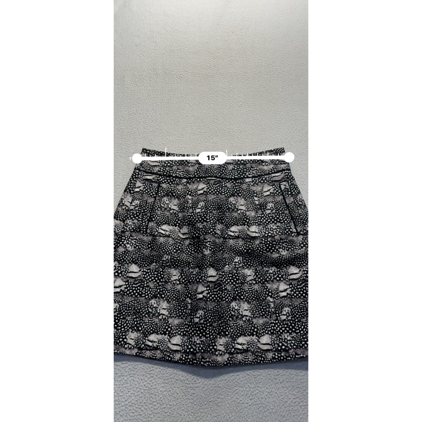 J. Crew Skirt Size 4 Black & White Animal Print Polyester #199B