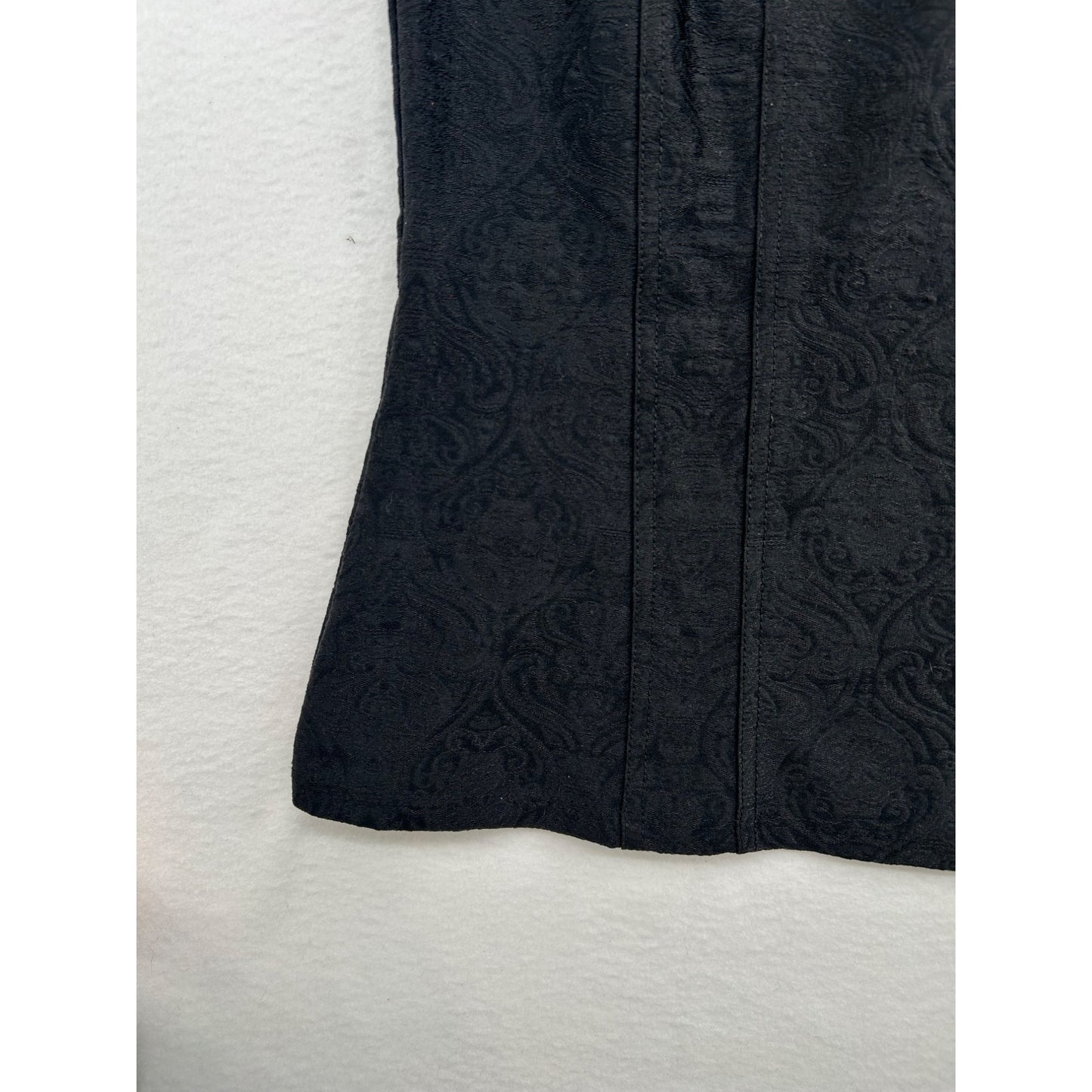 Black Lace Trim Camisole Tank Top With Floral Jacquard Design #6432